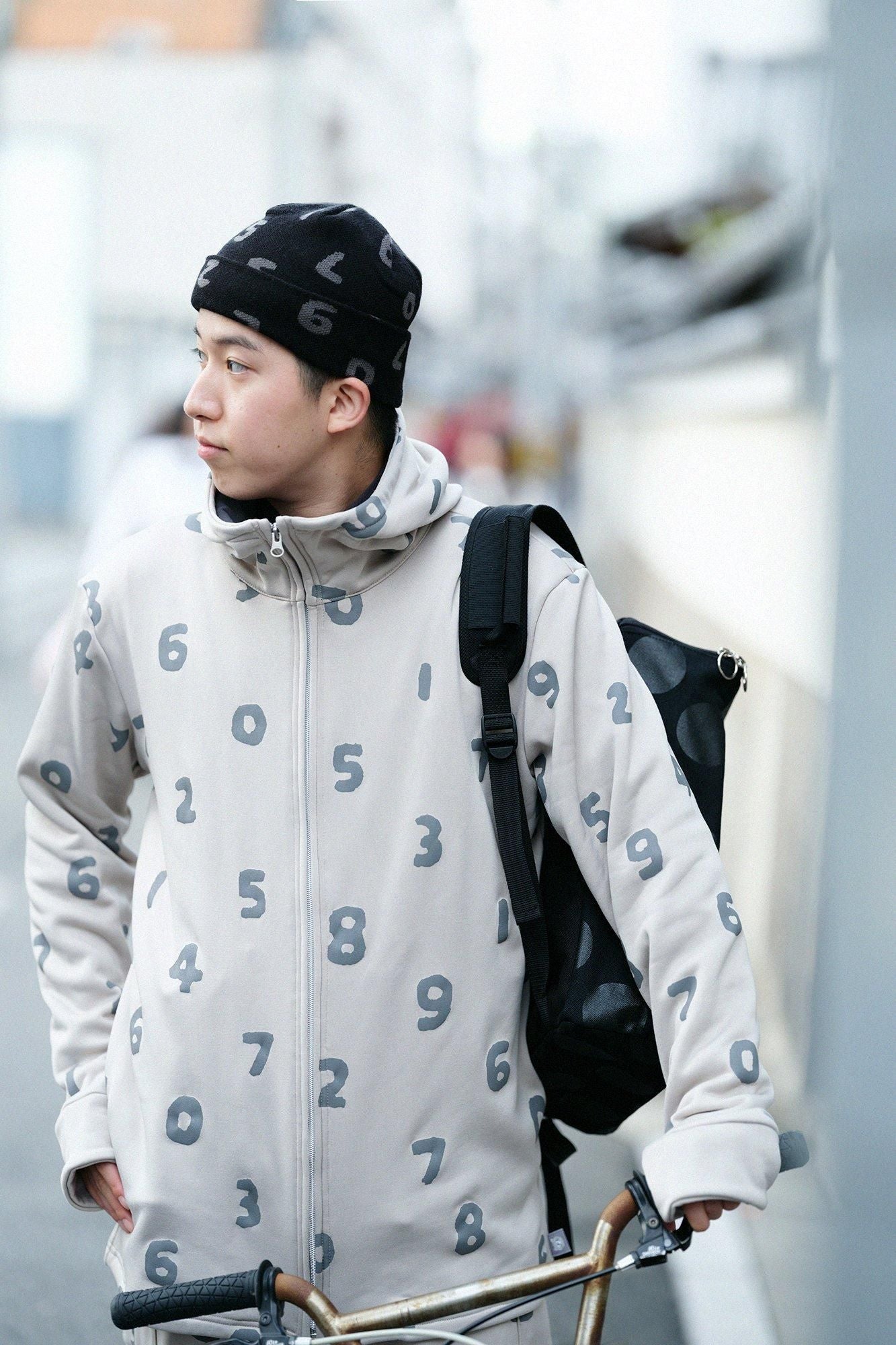 Gebürstetes Fleecefutter ZIP UP Parka/SO-SU-U grauweiß