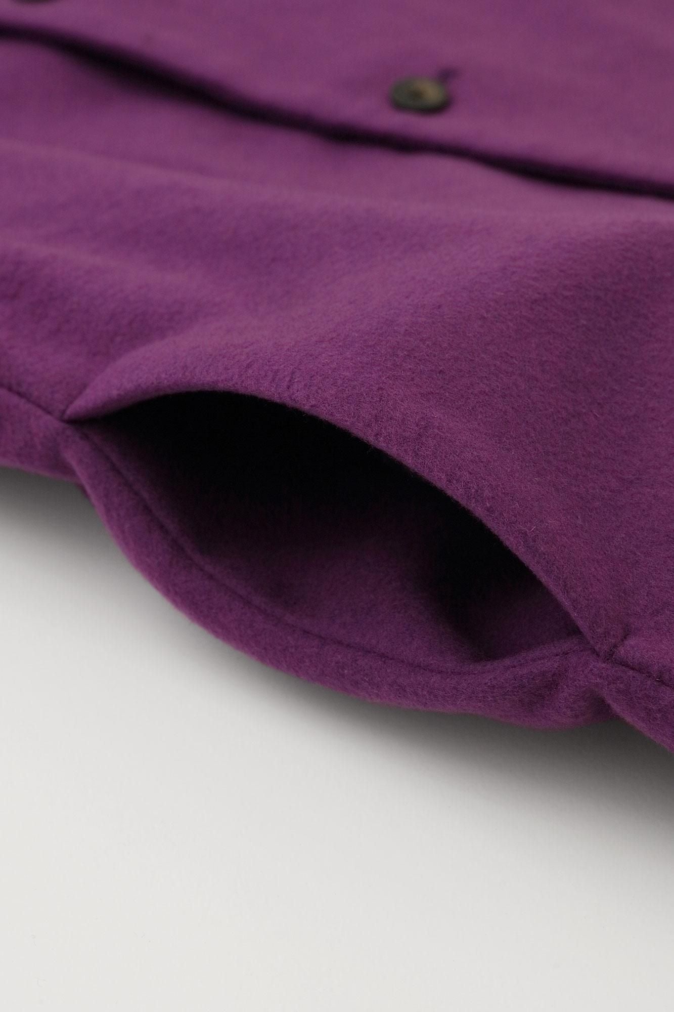 Super 120's Wool S.C. Kurzmantel 2.0/Dunkelviolett (Kokimurasaki) x Kokei