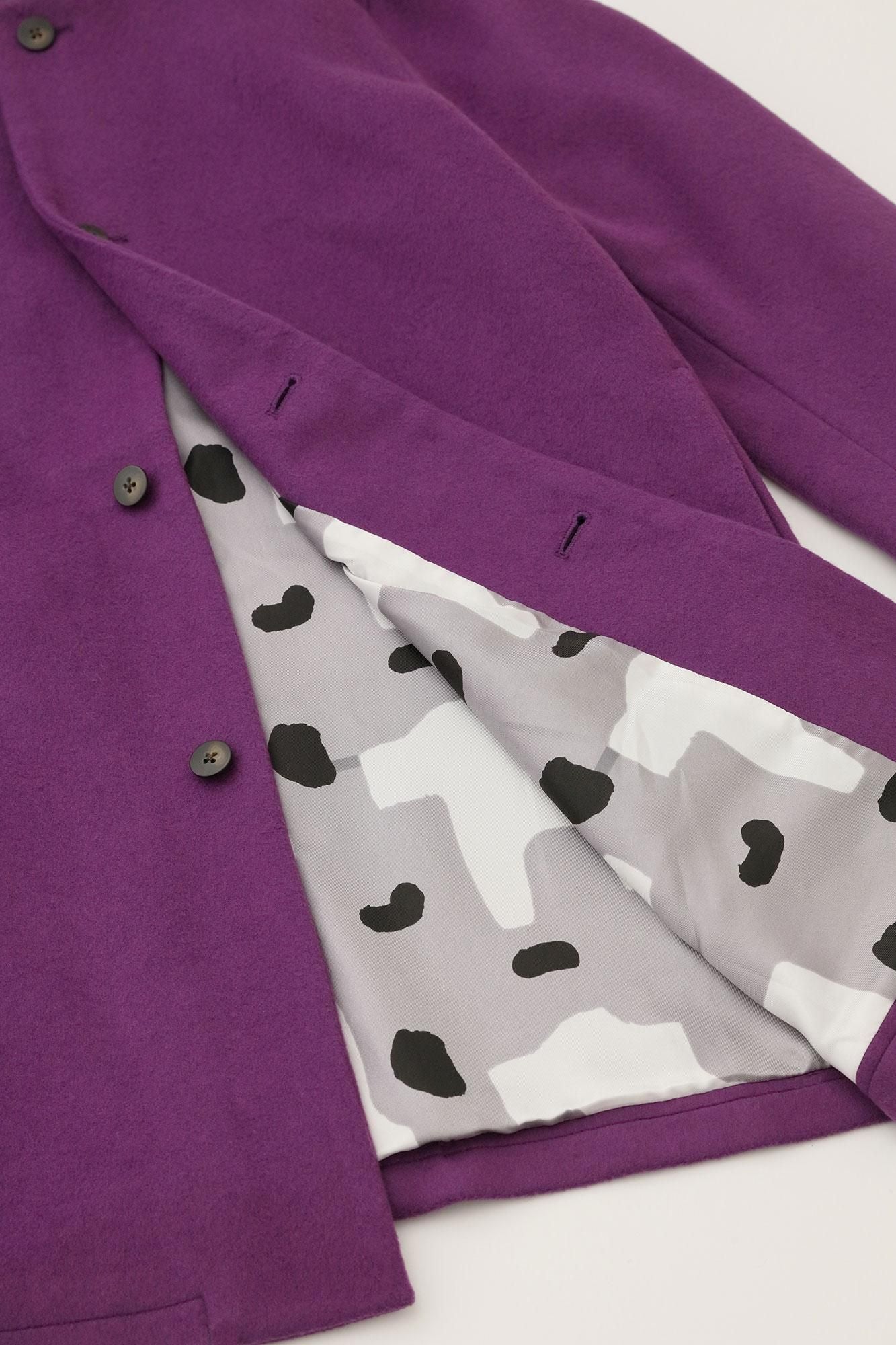 Super 120's Wool S.C. Kurzmantel 2.0/Dunkelviolett (Kokimurasaki) x Kokei