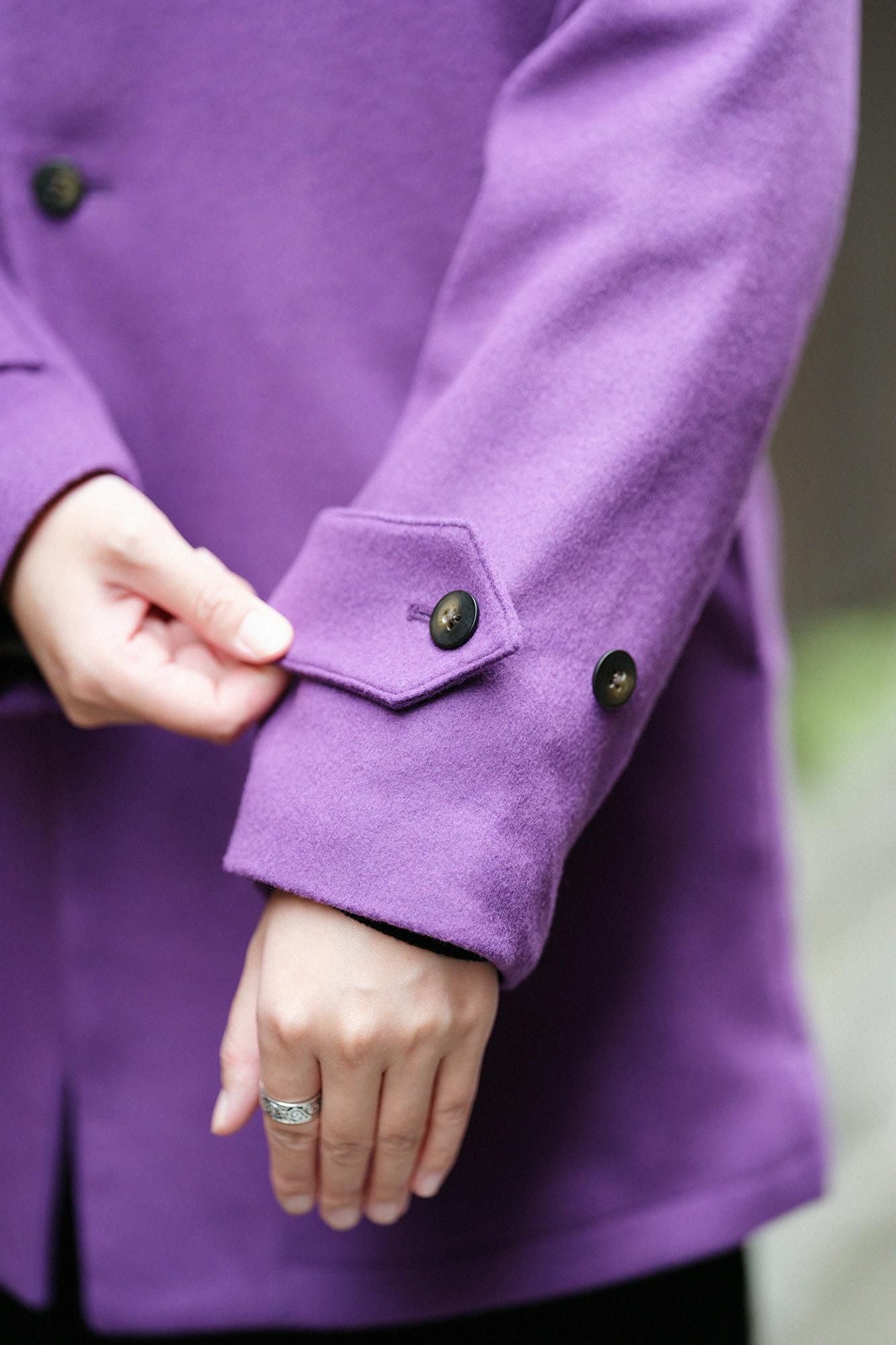 Super 120's Wool S.C. Kurzmantel 2.0/Dunkelviolett (Kokimurasaki) x Kokei