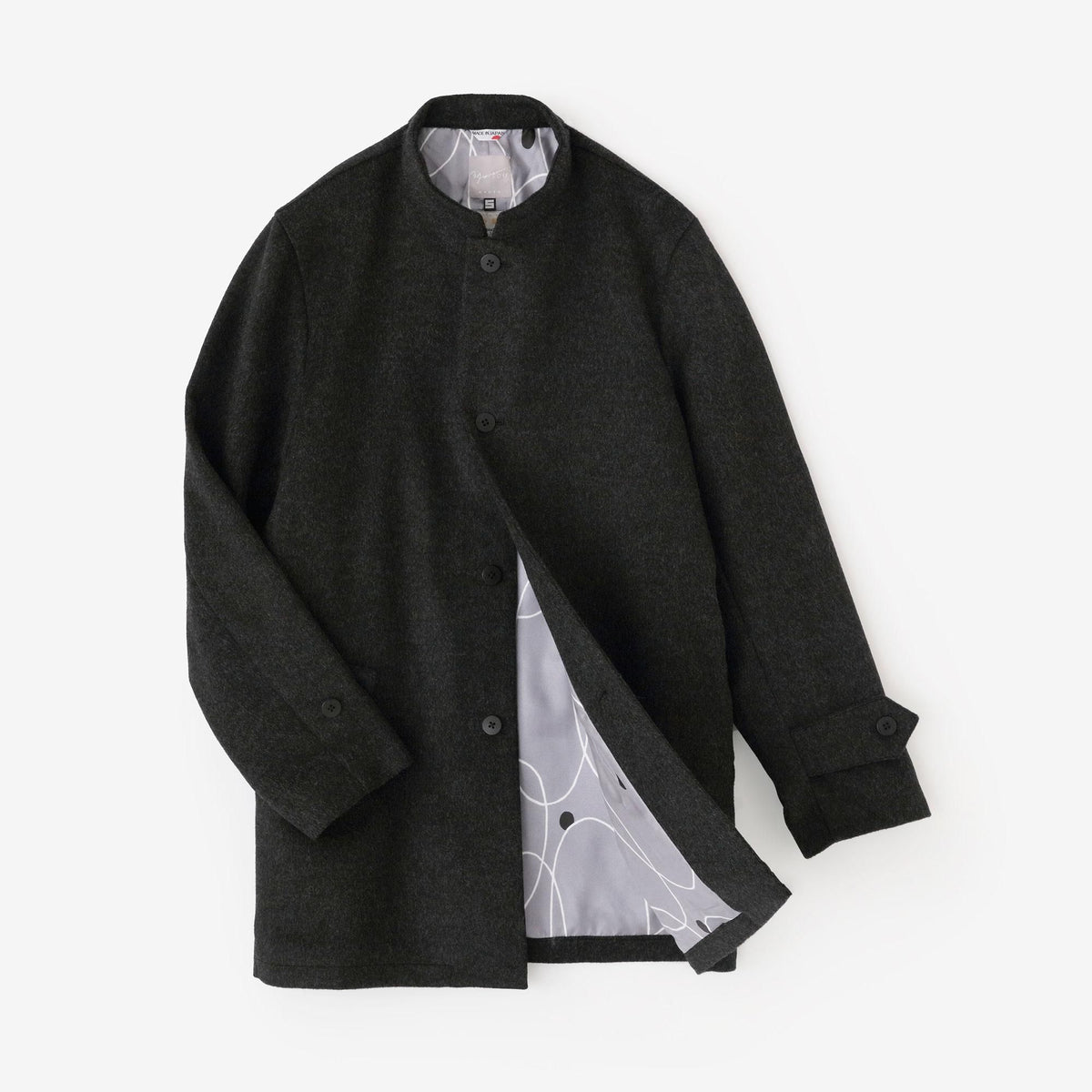 美品⁂センソユニコ⁂メフウ⁂ウールショートコート　カラーレス　シンプル　黒　M 183035732_1200x1200_crop_cente