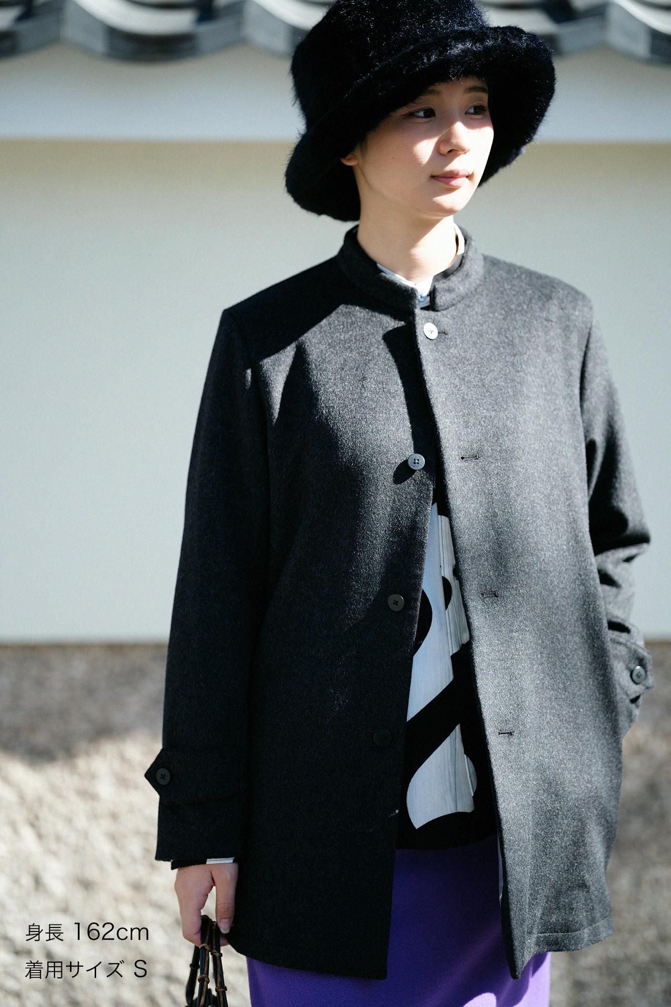 Super 120's Wool S.C. Short Coat 2.0／Dark Ink Black×Rubber Band