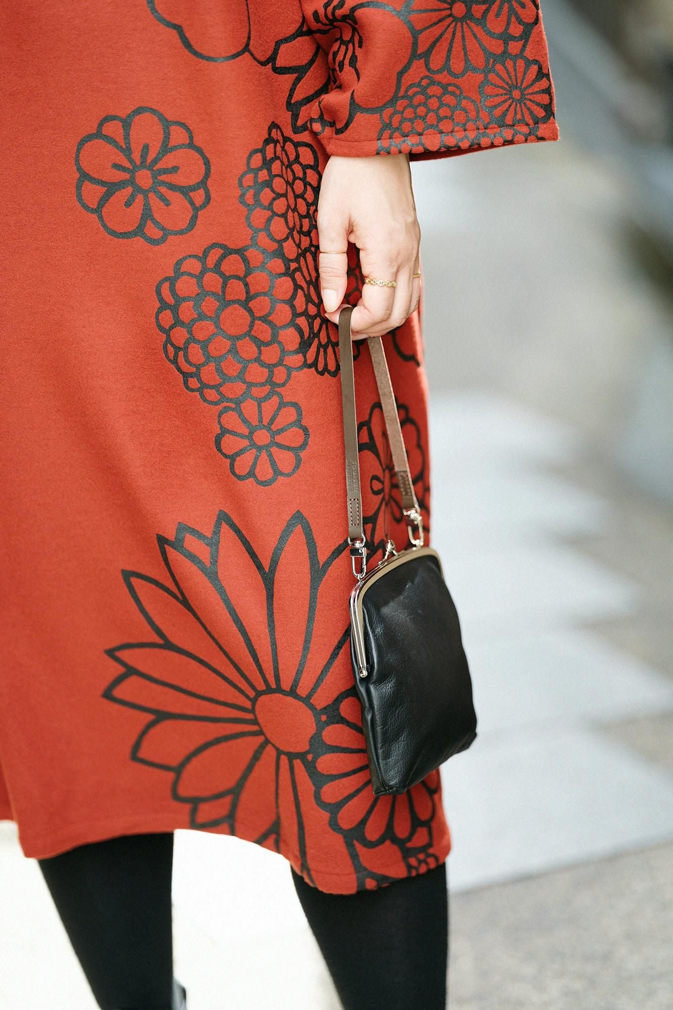 Short Leather Strap for Gamaguchi 35cm/ Brown