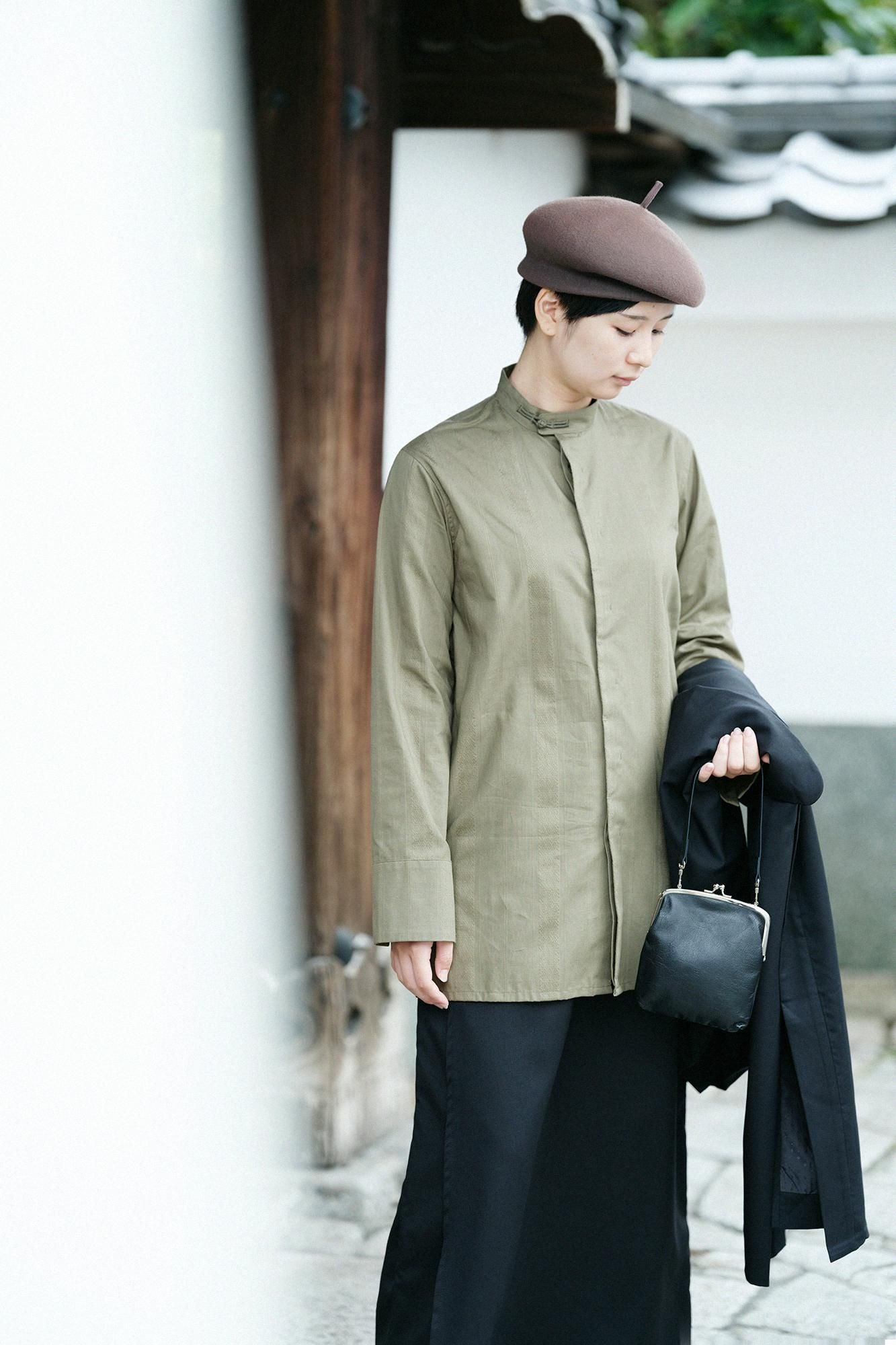 Short Leather Strap for Gamaguchi 35cm/ Black