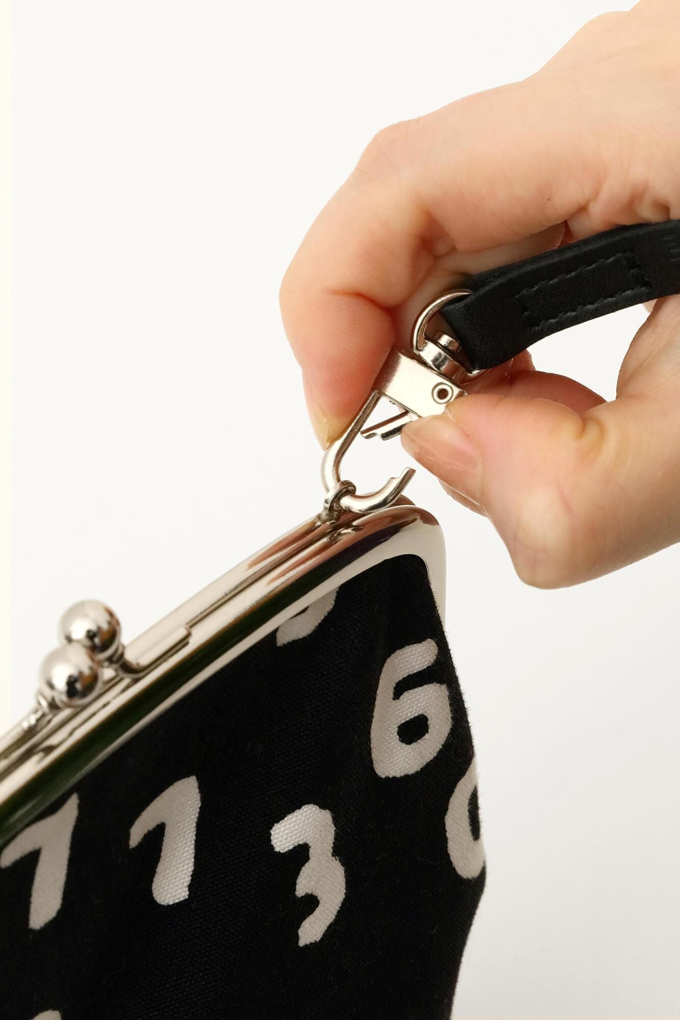 Short Leather Strap for Gamaguchi 35cm/ Black