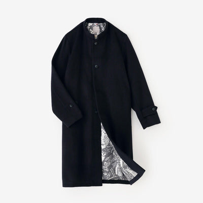 スーパー120'sウール S.C.ロングコート2.0／深紺（しんこん）×森のくらし