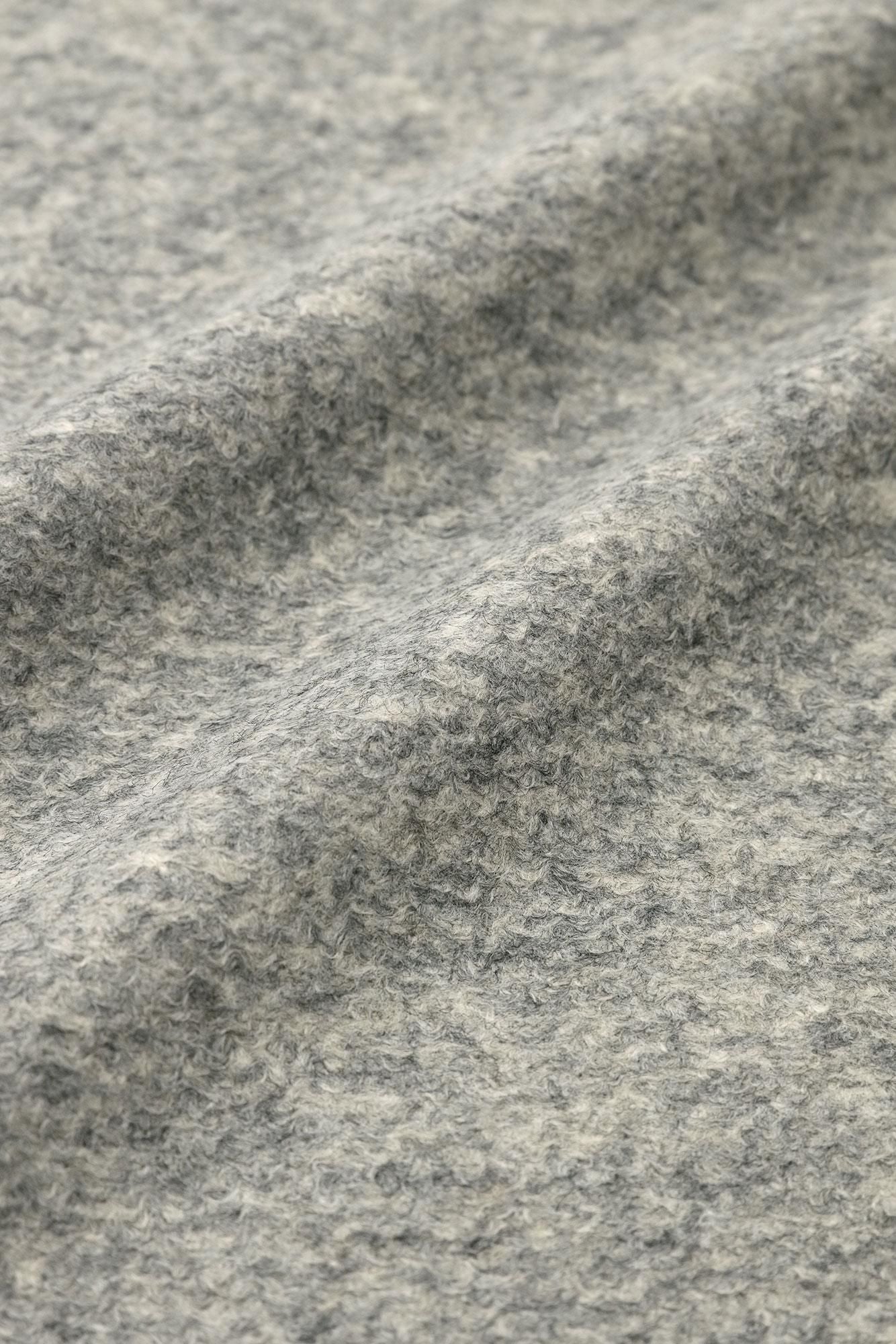 スライバーボンディングニット Vネック ライトチュニックコート／杢灰（もくはい）