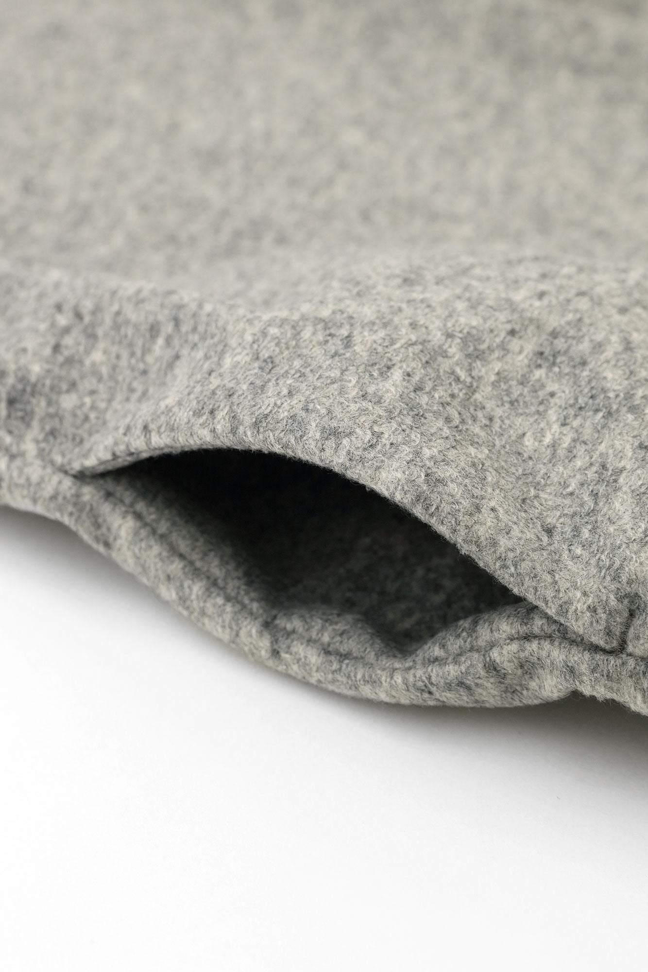 スライバーボンディングニット Vネック ライトチュニックコート／杢灰（もくはい）