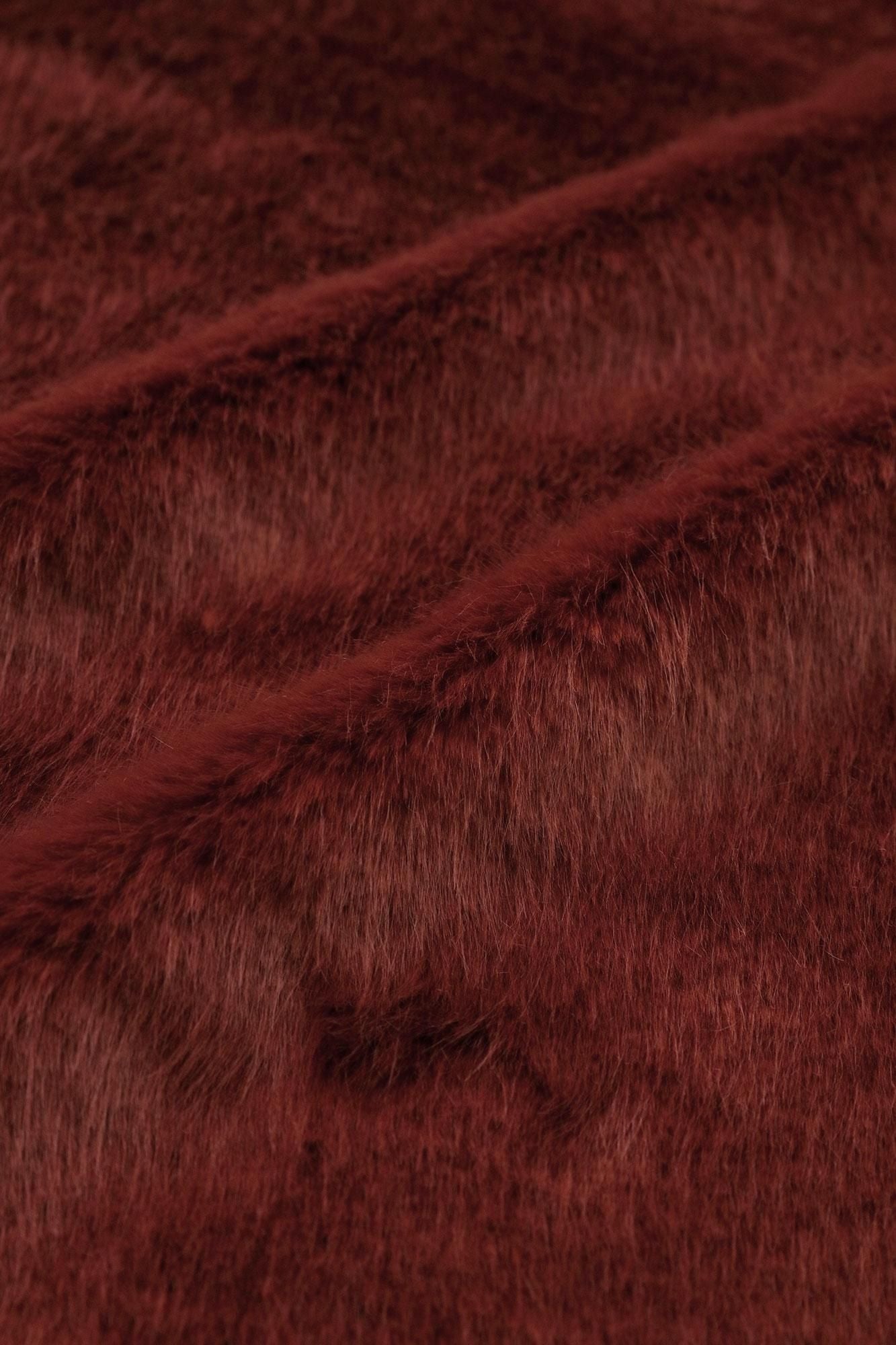 Faux Fur V-neck Light Tunic Coat／Sparrow Brown