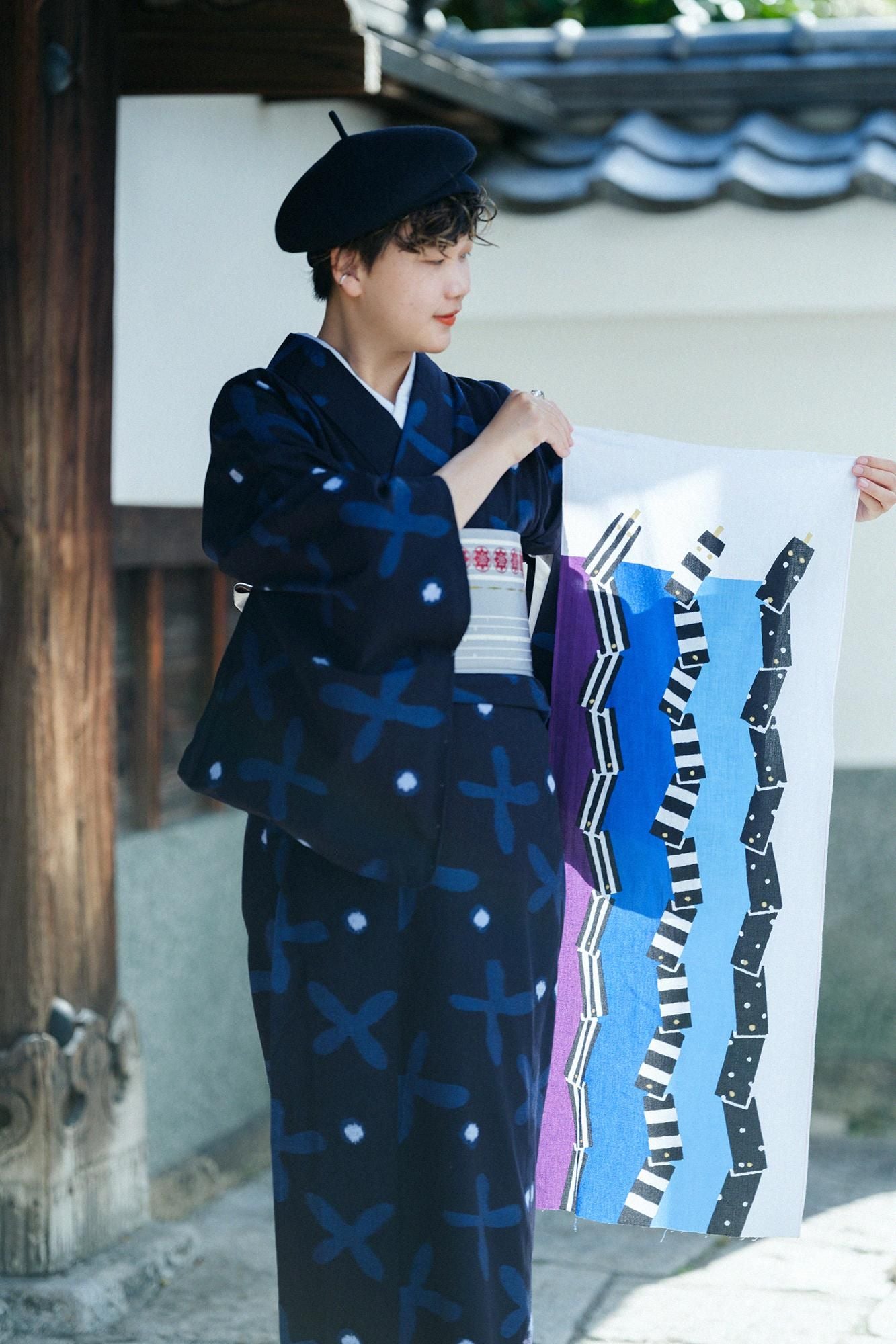 伊勢木綿 textile手ぬぐい／干支 巳（み）令和7年