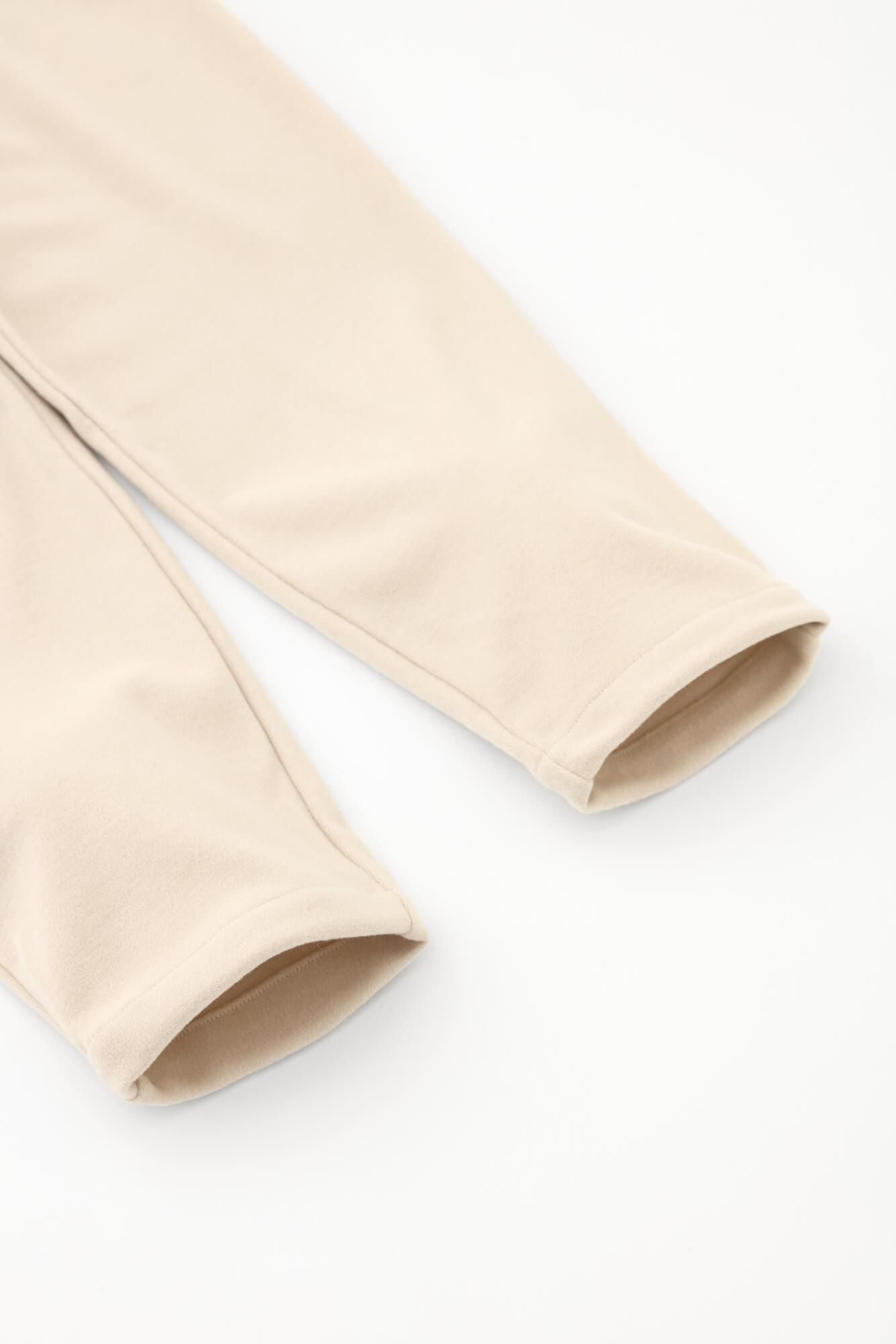 Melton Smooth Easy Tapered Pants / Greyish White