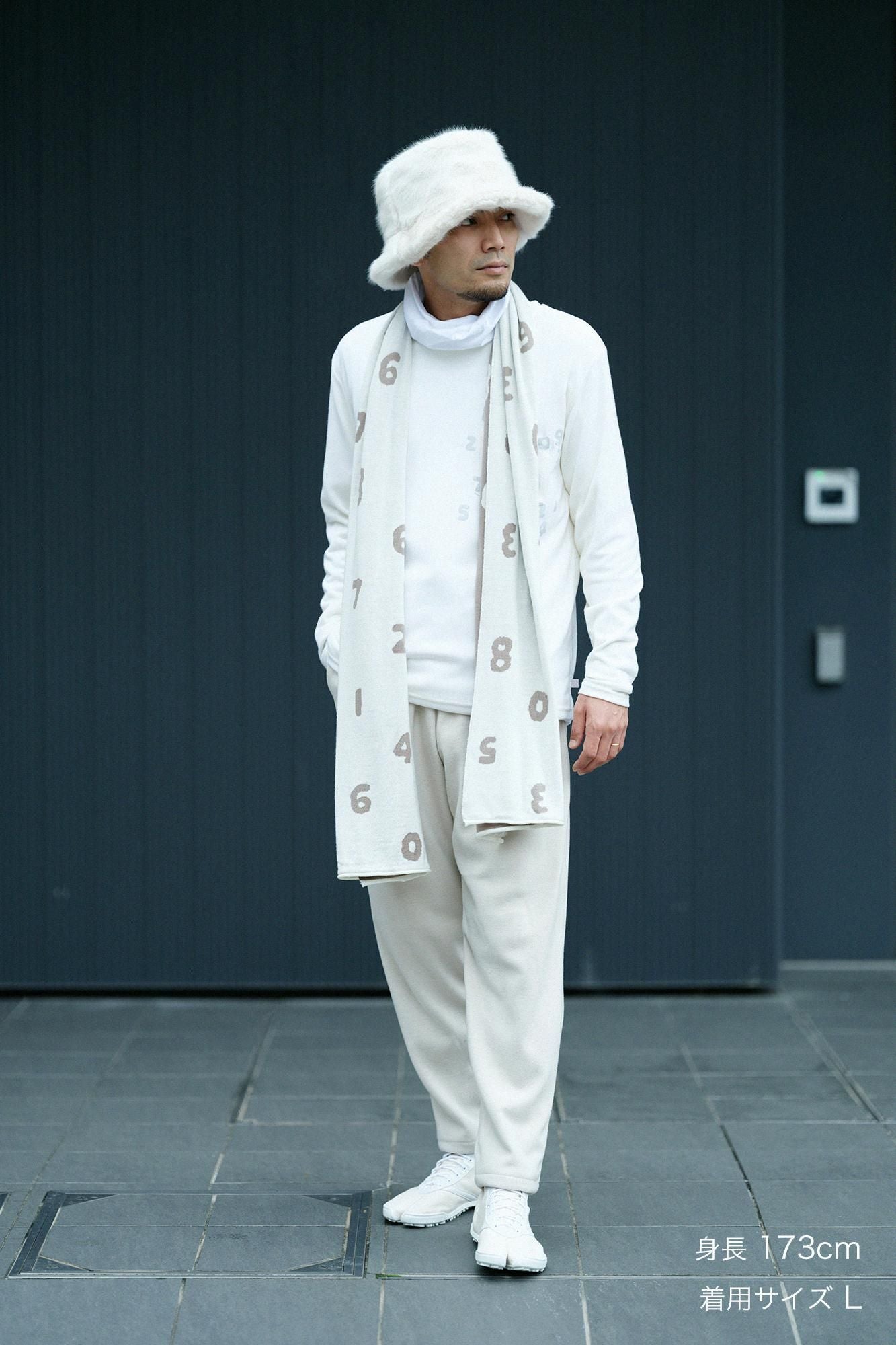 Melton Smooth Easy Tapered Pants / Greyish White