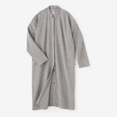 メルトンスムース スタンドカラー ライトコート／杢灰（もくはい）