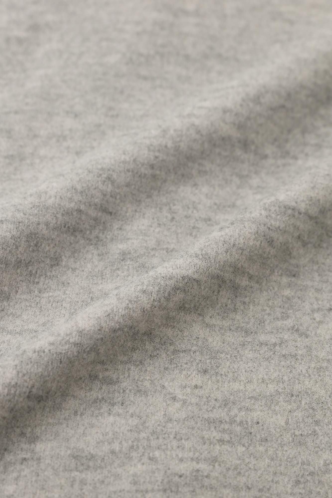 メルトンスムース スタンドカラー ライトコート／杢灰（もくはい）