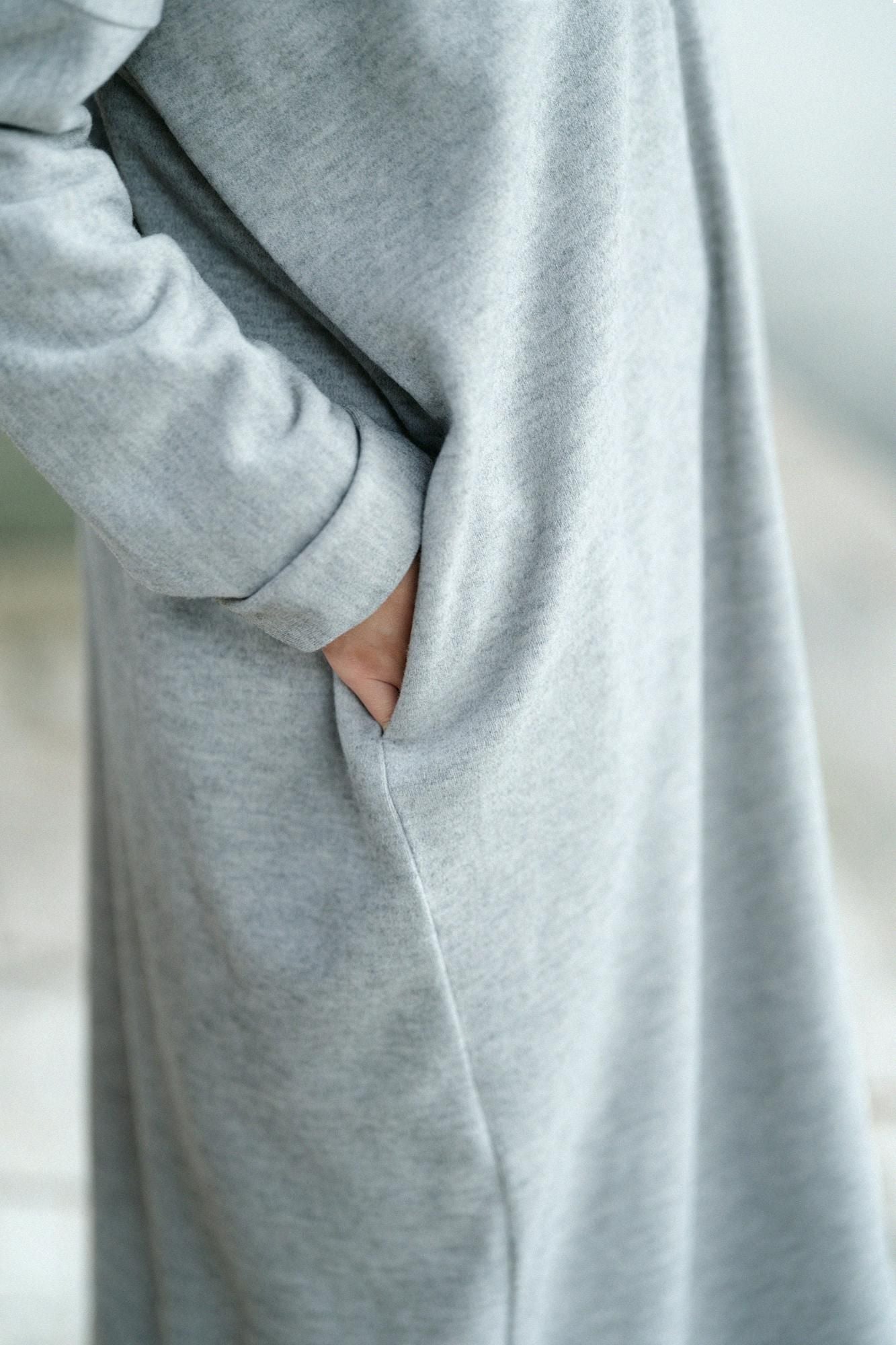 メルトンスムース スタンドカラー ライトコート／杢灰（もくはい）