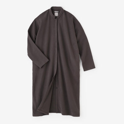 メルトンスムース スタンドカラー ライトコート／煤色（すすいろ）