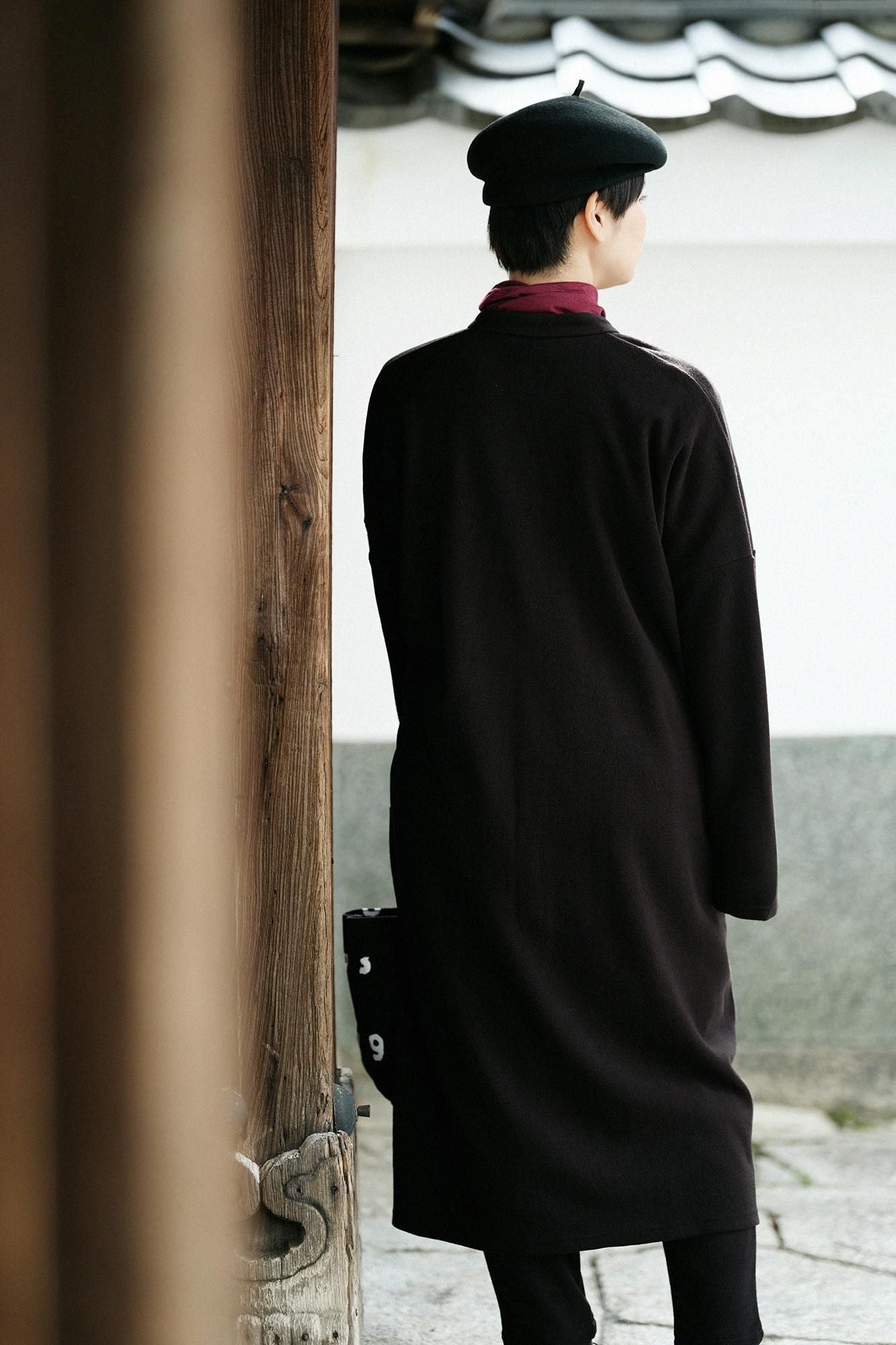 Melton Smoot Stand Collar Light Coat / Wood Feather Color (Wood)