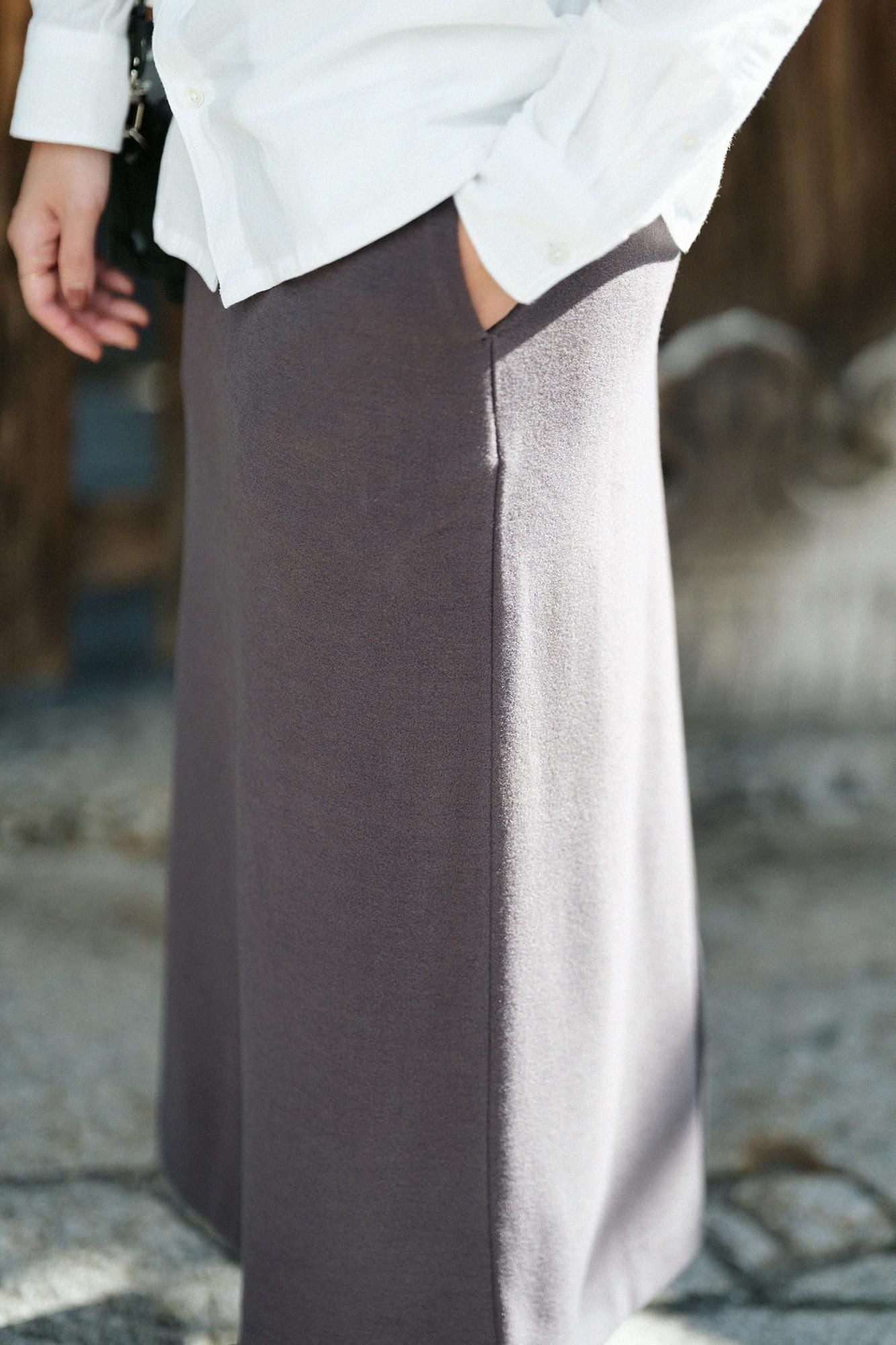 【預購】麥爾登柔滑 長裙／深灰色（※預計於12月9日左右發貨）