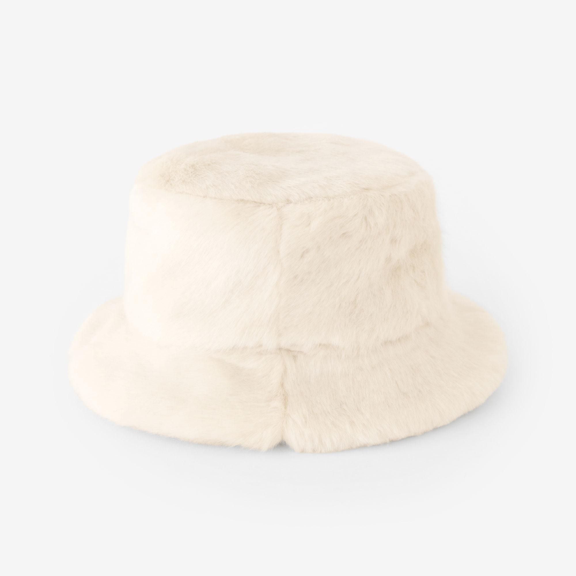 siorimiumiuファーハット フェイクファー ハット／生白（きじろ）×SO-SU-U昆（こん）