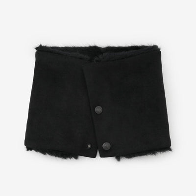 【預購】人造毛皮 雙面用短圍巾／黑色×黑藍色（※預計於12月9日左右發貨）