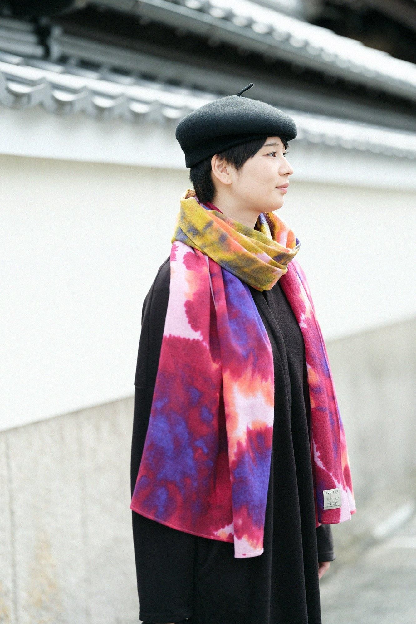 【Pre-order】SOU・SOU×Hinata Hataetoshi Scarf／Dark Sappanwood（※Scheduled to be shipped around Dec 9）