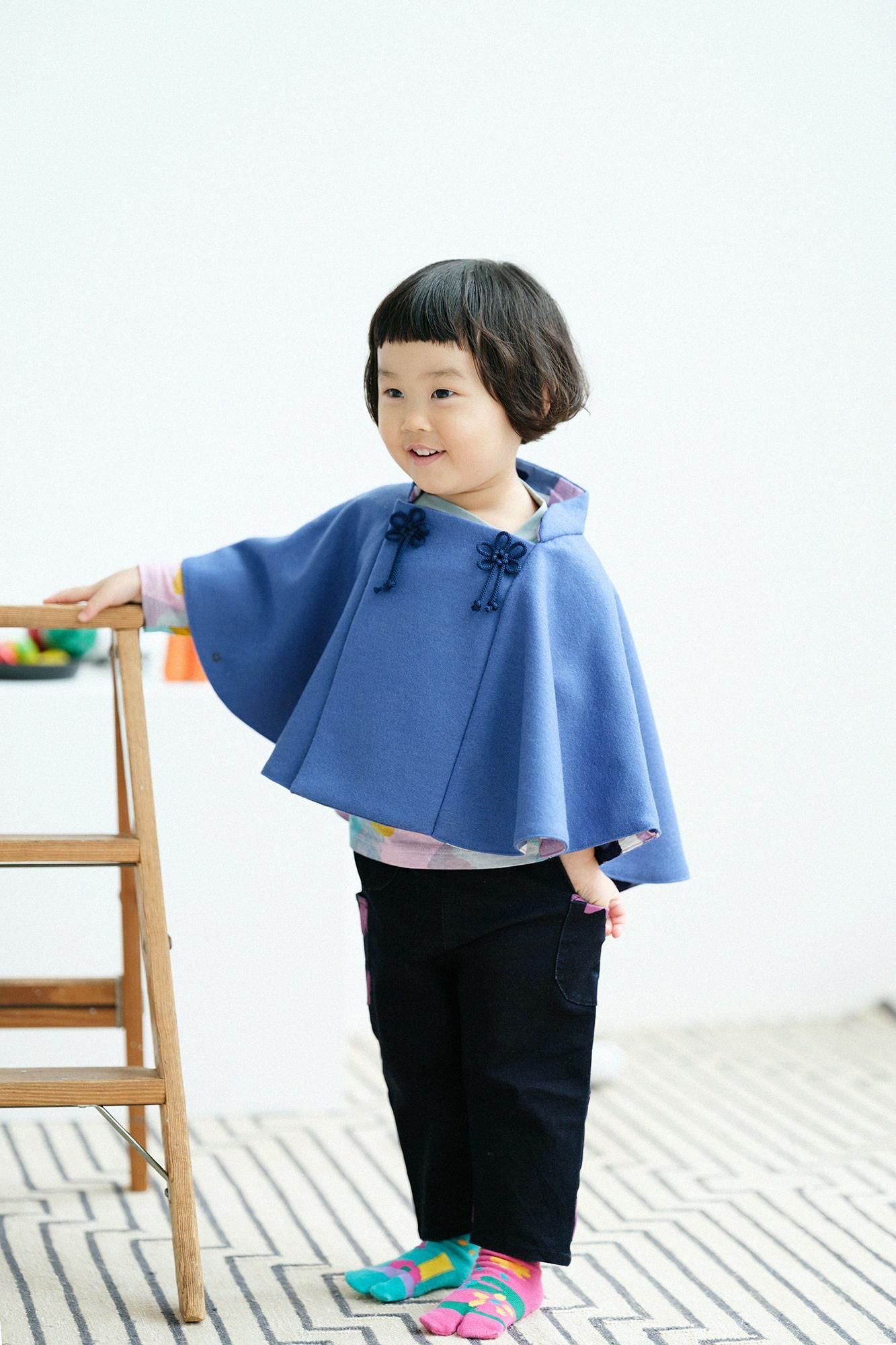 ● 데님 어린이몸뻬 Mitsuino/Indigo x Black Pachi