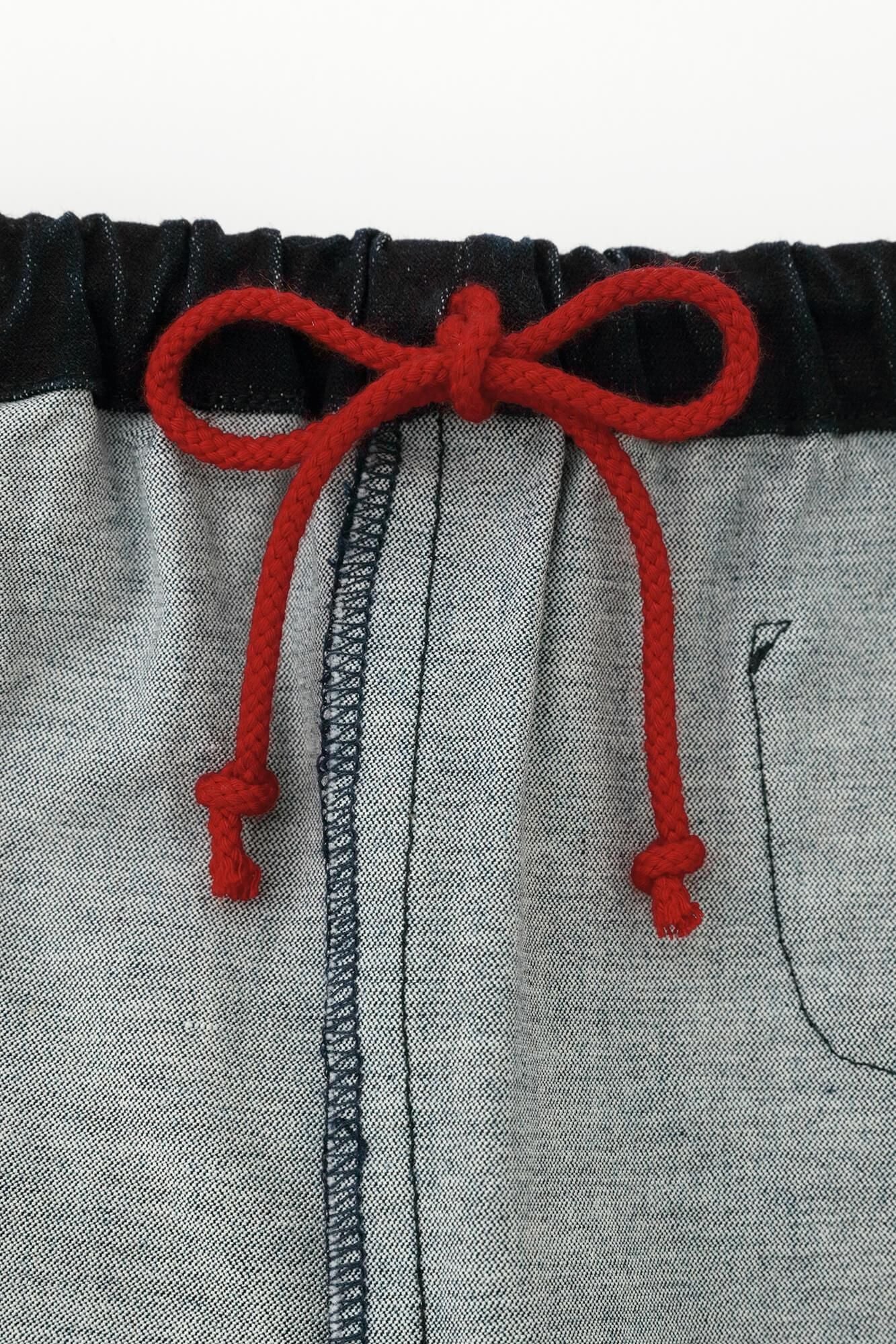 ● 데님 어린이몸뻬 Mitsuino/Indigo x Black Pachi