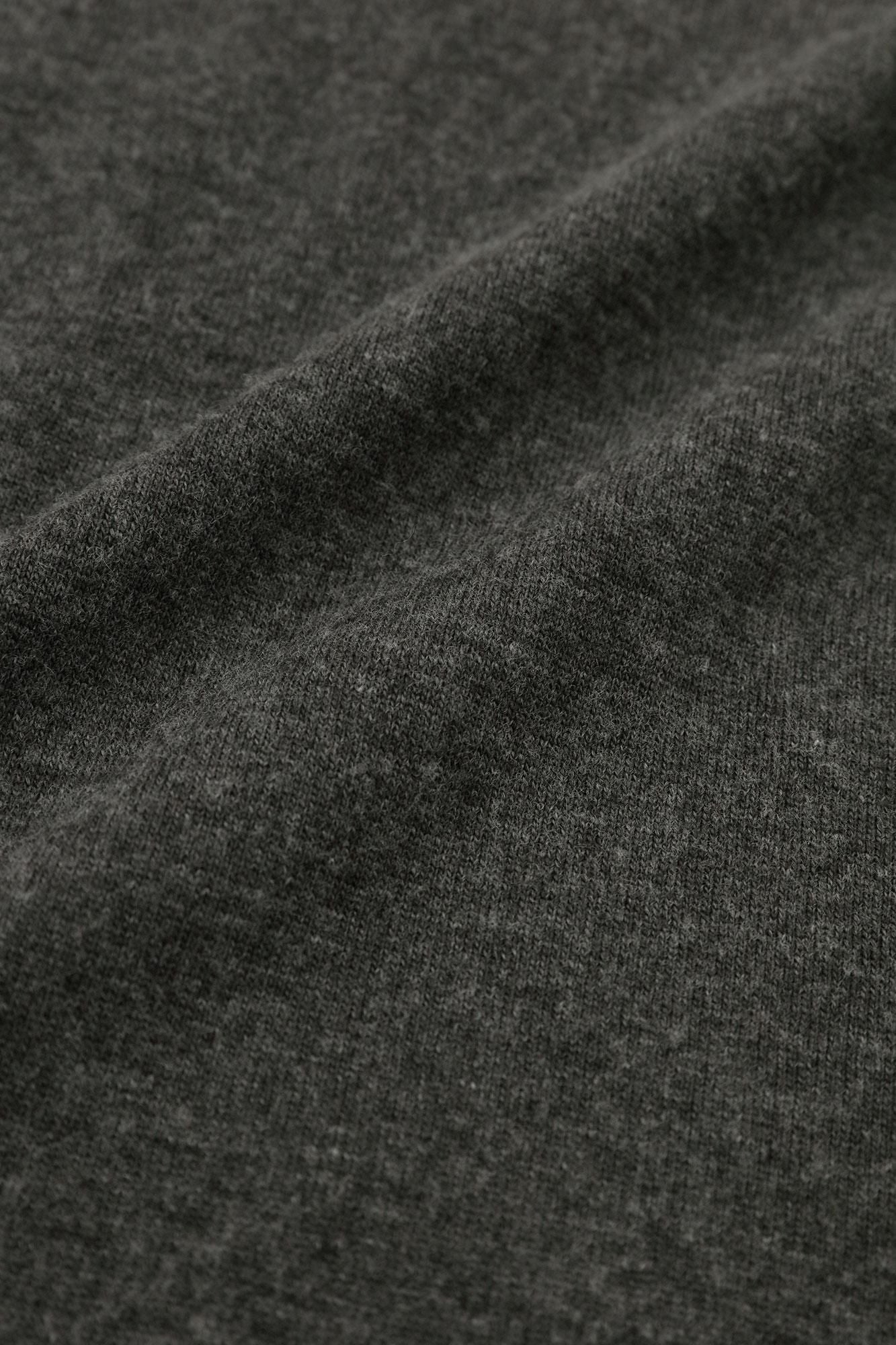 內起絨 梳毛針織 高領上衣／濃灰