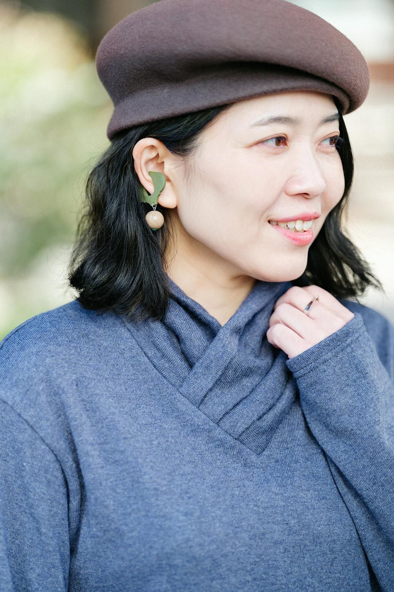 【预订】抓绒内衬、精纺阿美、颈带拉链/蓝棕色（*预计11月25日左右发货）