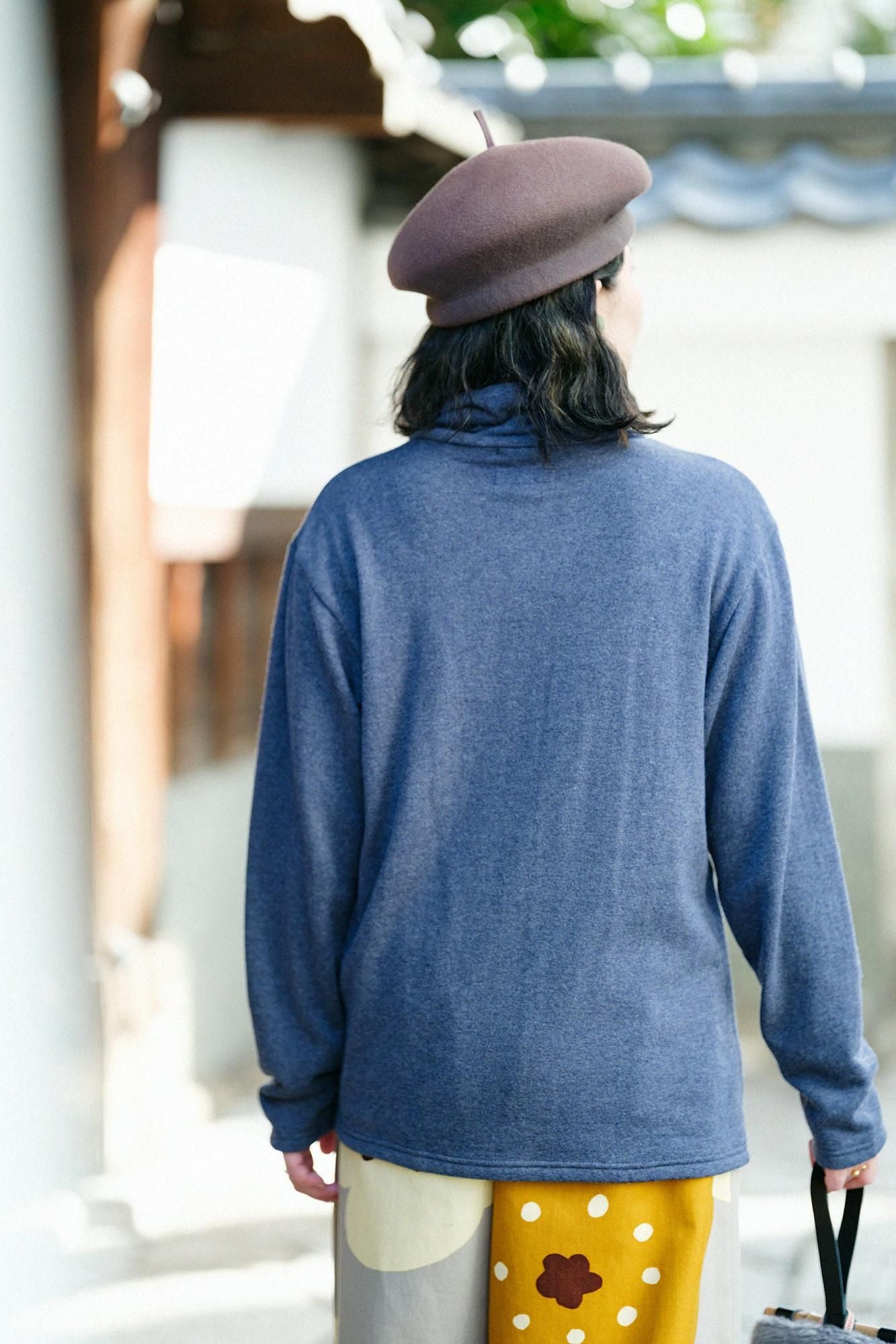 【预订】抓绒内衬、精纺阿美、颈带拉链/蓝棕色（*预计11月25日左右发货）