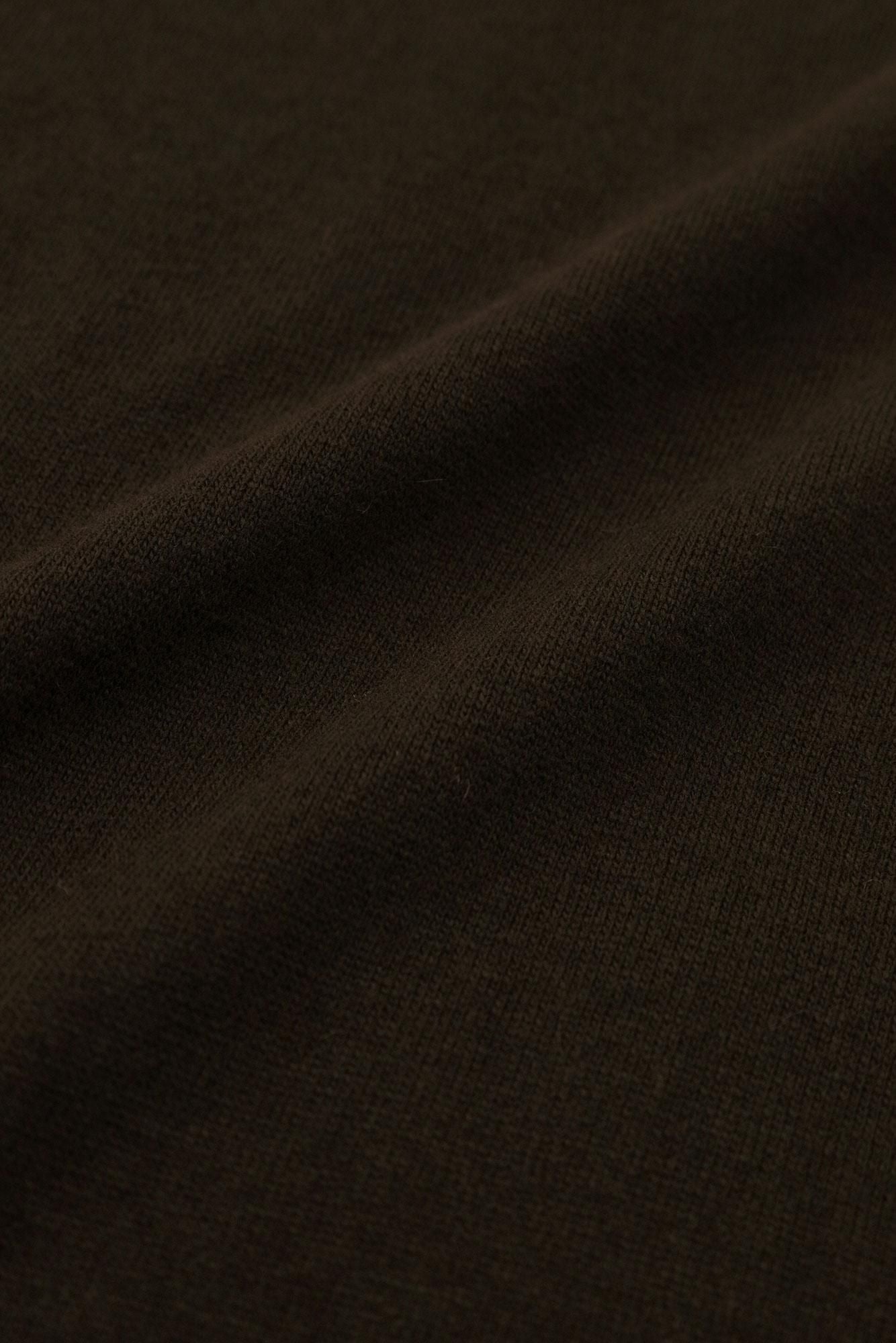 內起絨 梳毛針織 高領上衣／棕色