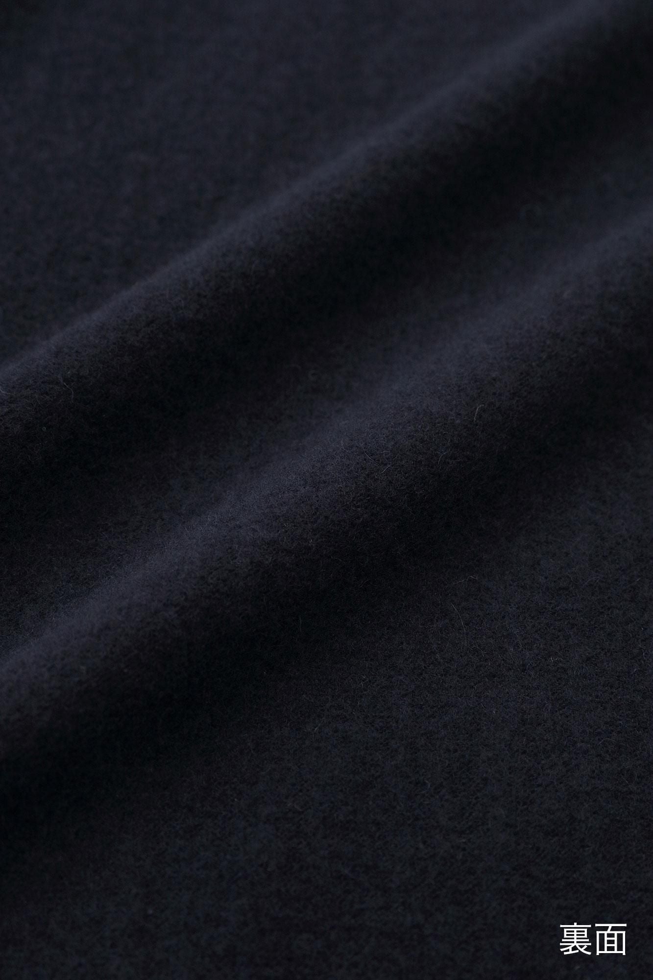 內起絨 梳毛針織 高領上衣／暗藍色