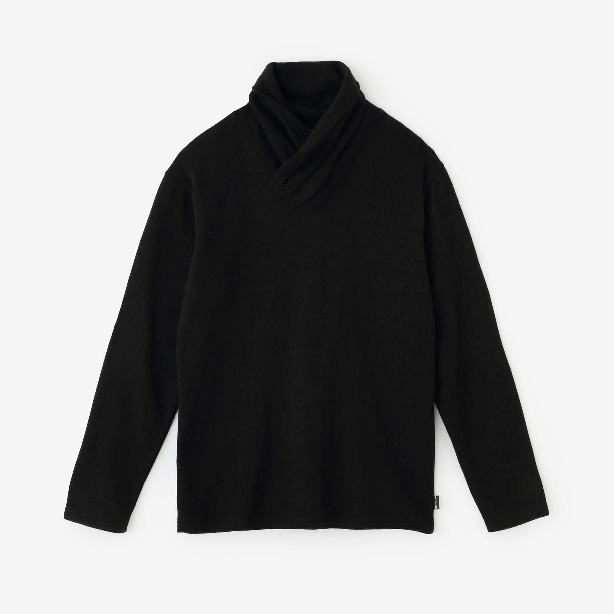 裏起毛 梳毛阿弥（そもうあみ） 衿巻ジバン／濡羽色（ぬればいろ）