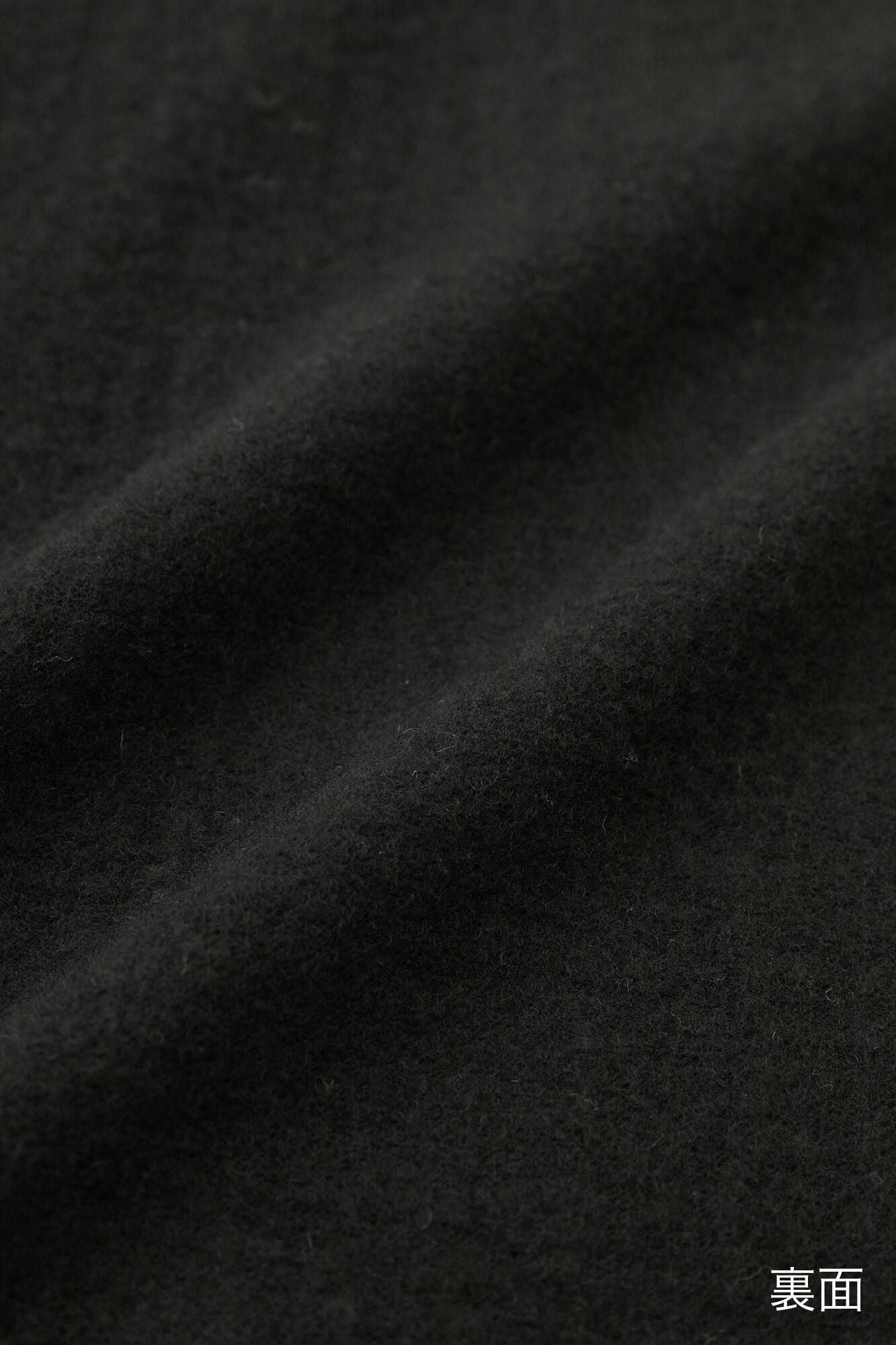 內起絨 梳毛針織 高領上衣／黑色