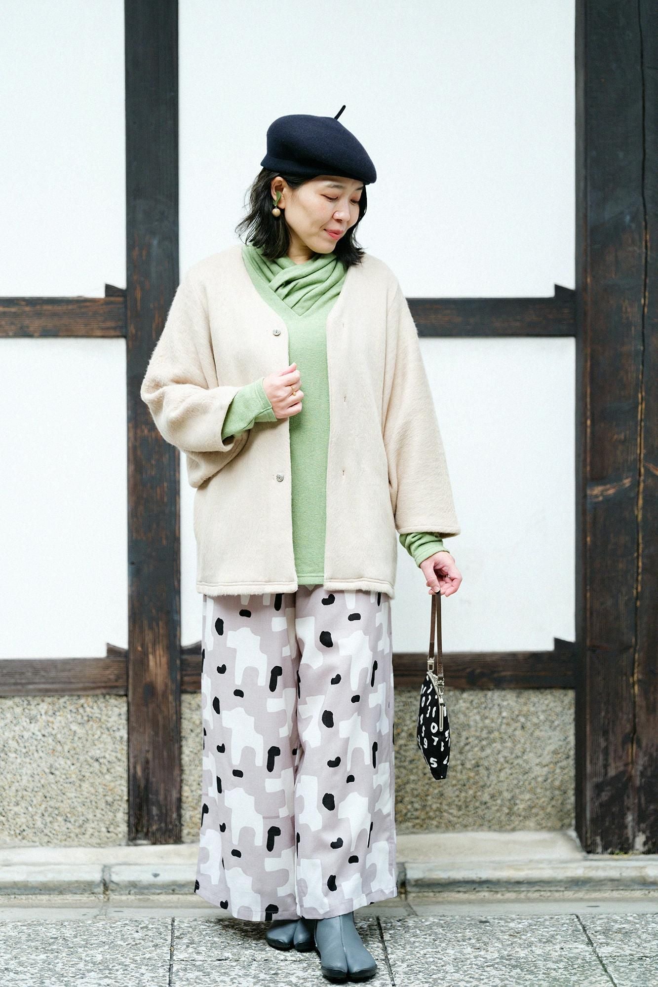 [Réservation] Doublure polaire peignée Tour de cou Ami fermeture éclair/couleur beige bleu (*Expédition prévue vers le 25 novembre)