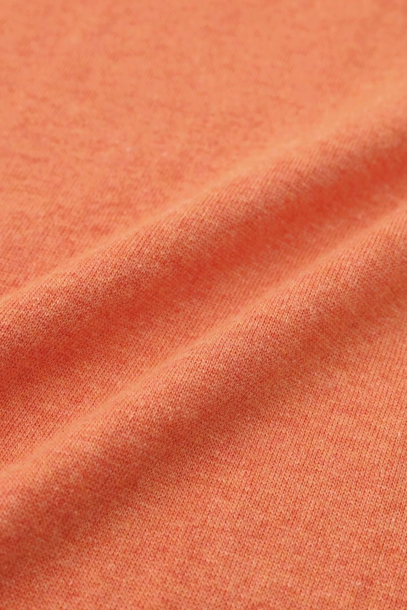 內起絨 梳毛針織 高領上衣／蜜柑色