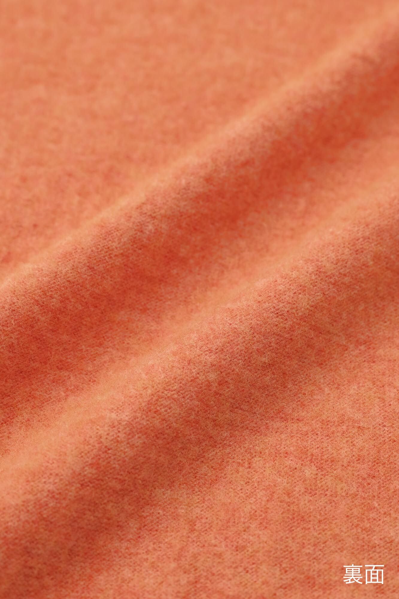 內起絨 梳毛針織 高領上衣／蜜柑色