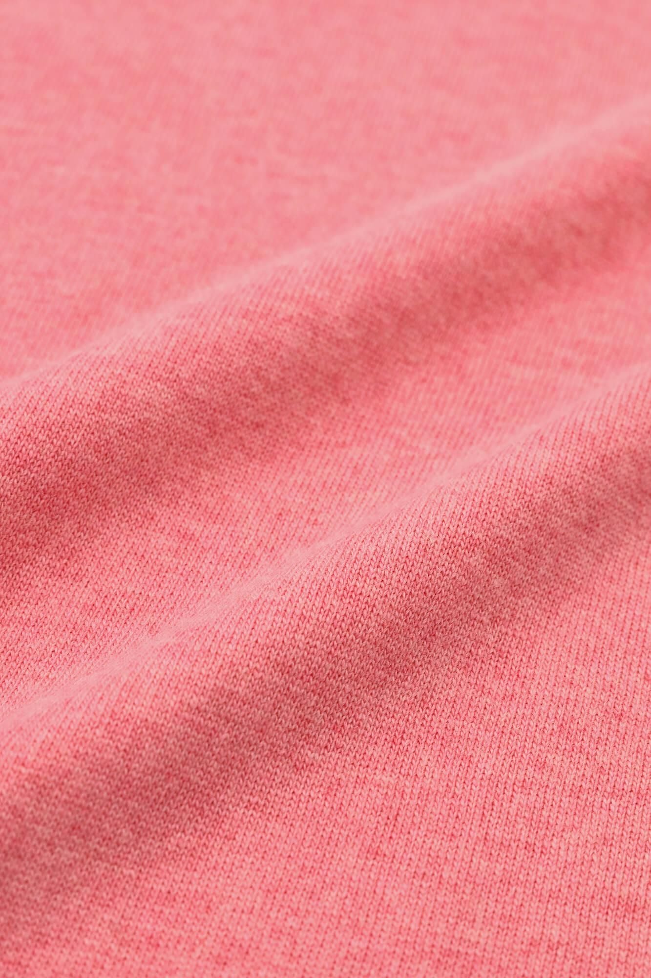 內起絨 梳毛針織 高領上衣／粉紅色