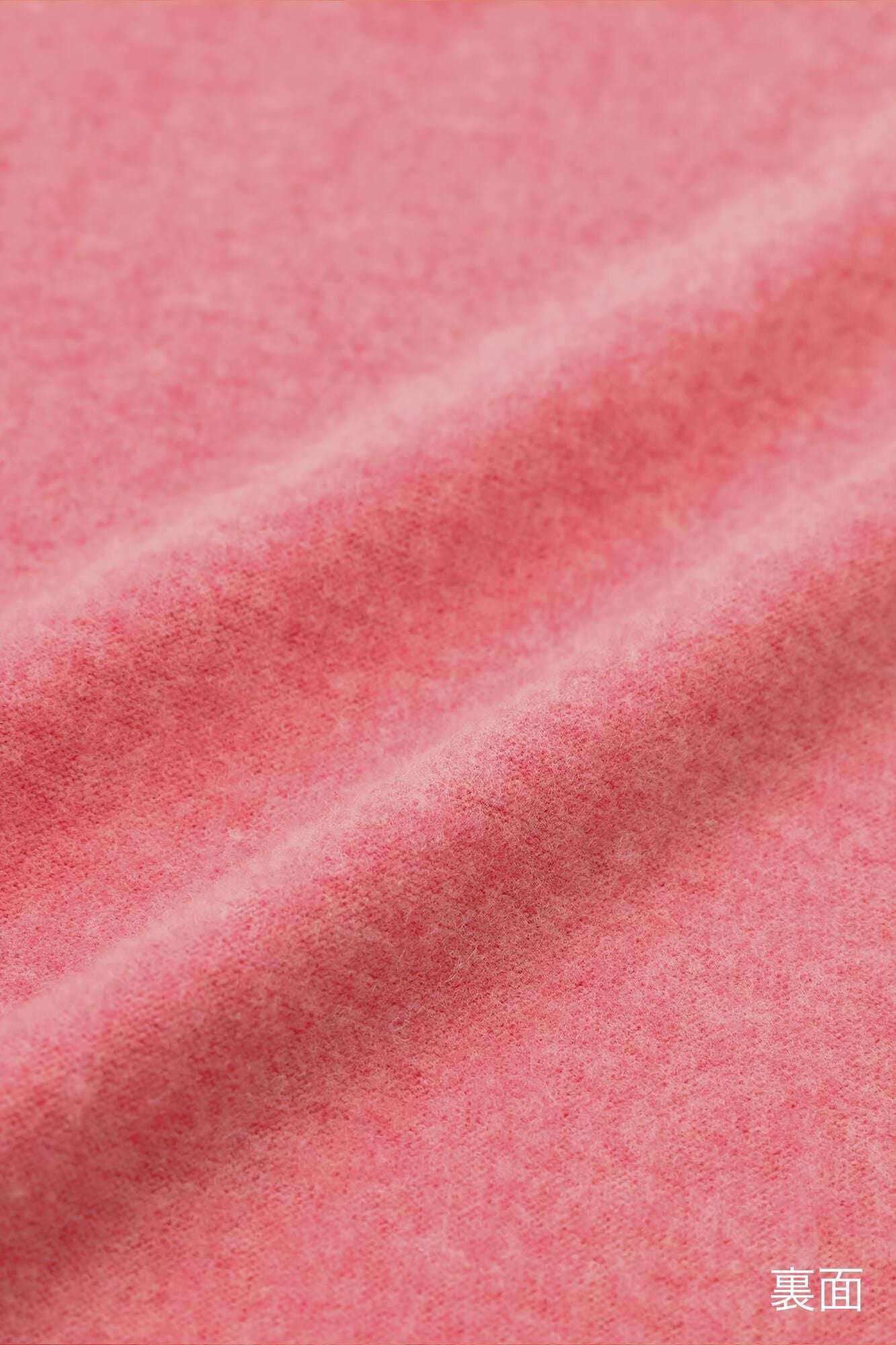 內起絨 梳毛針織 高領上衣／粉紅色