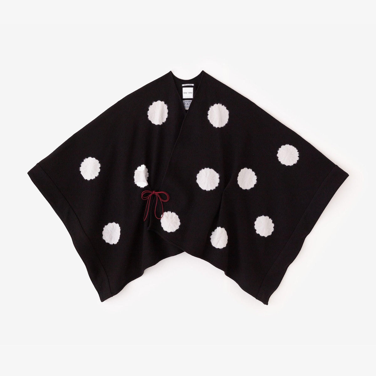 美品★SOU・SOUソウソウ★毛　強圧縮編　きさらぎ　たばた絞り　水玉 近清絞り 梳毛（そもう） 強圧縮天竺（きょうあっしゅくてんじく