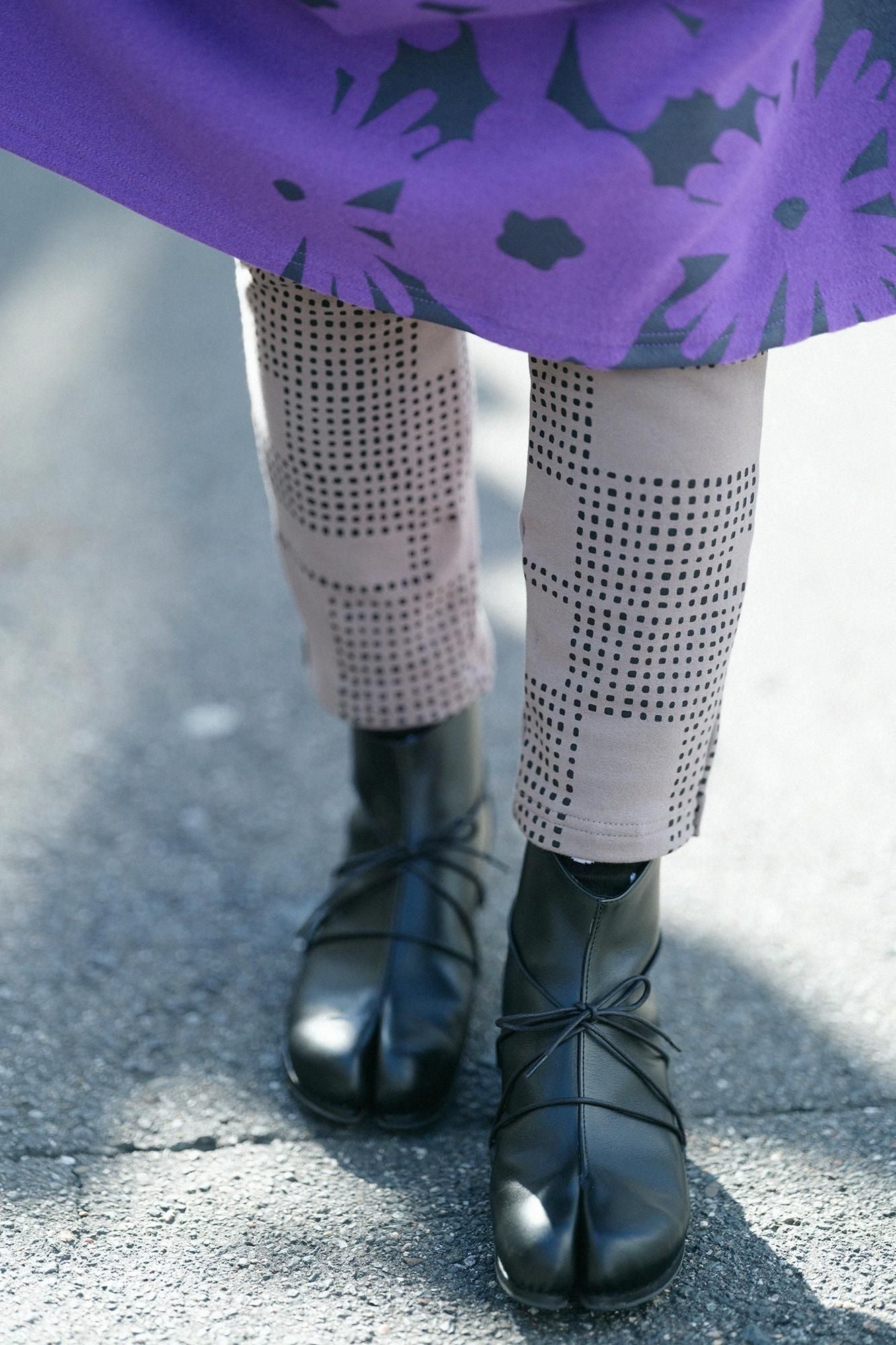 裏毛 窄版細腿褲／影 棕灰色