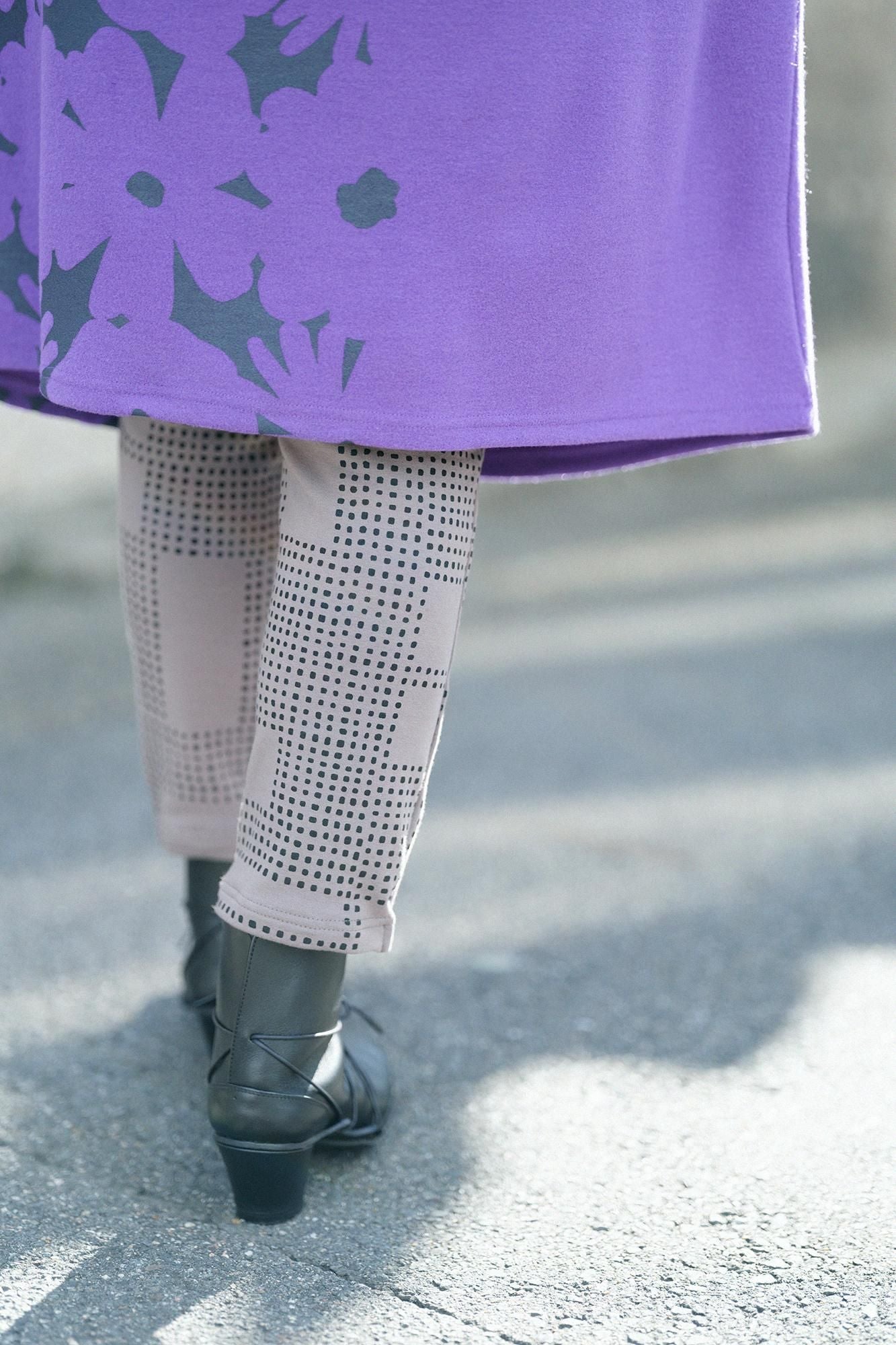 裏毛 窄版細腿褲／影 棕灰色