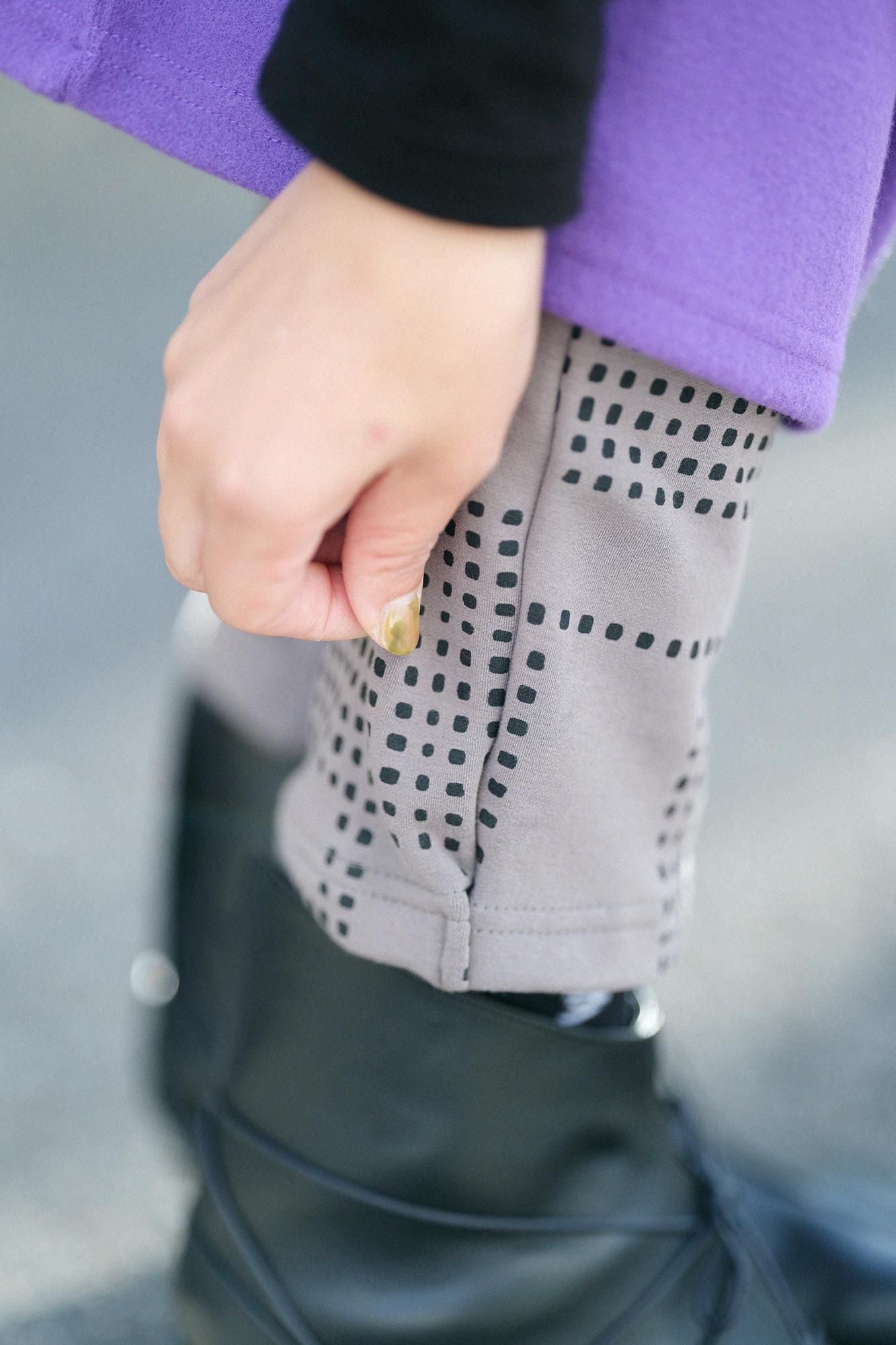 裏毛 窄版細腿褲／影 棕灰色