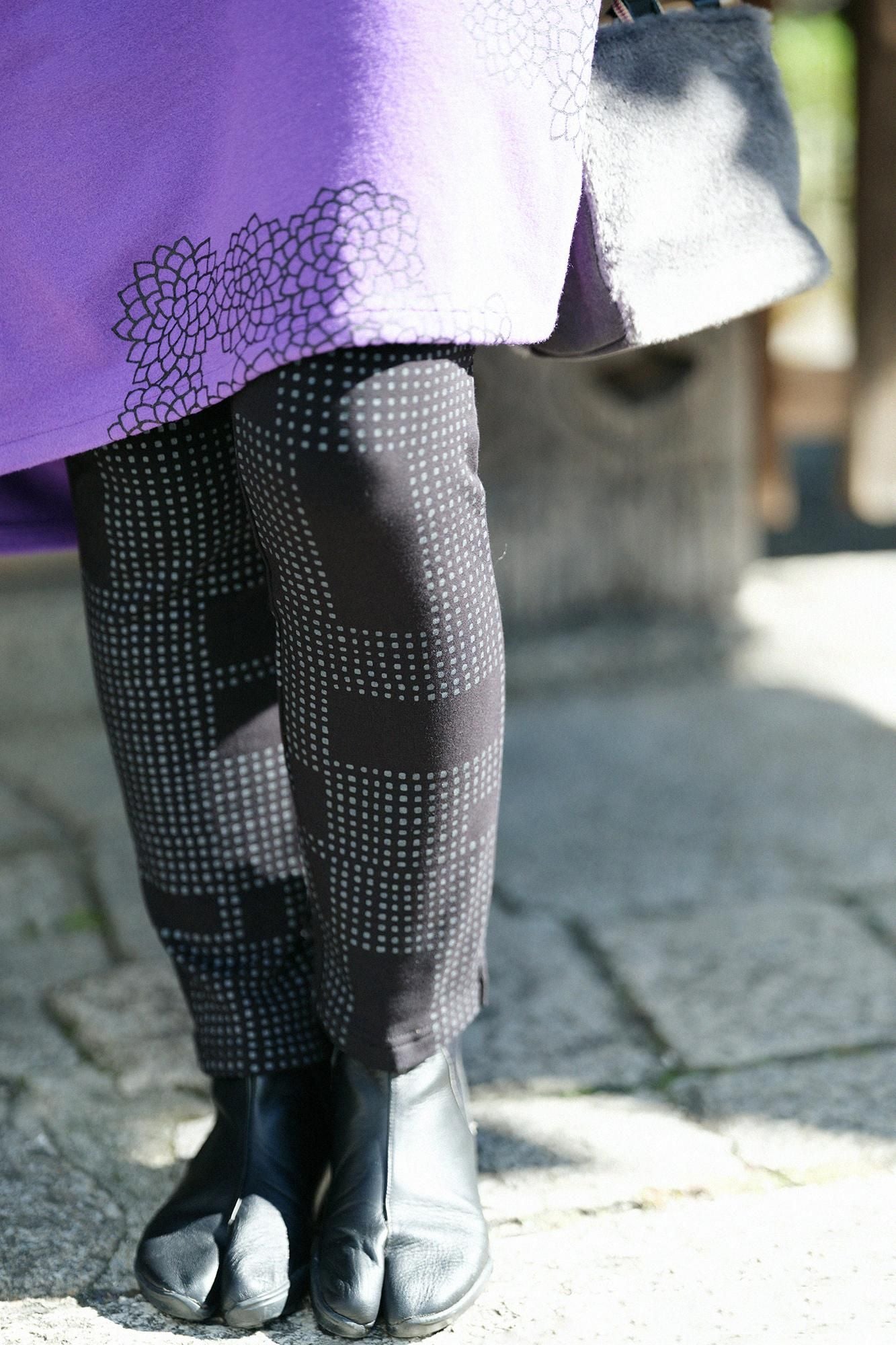 裏毛 窄版細腿褲／影 黑色