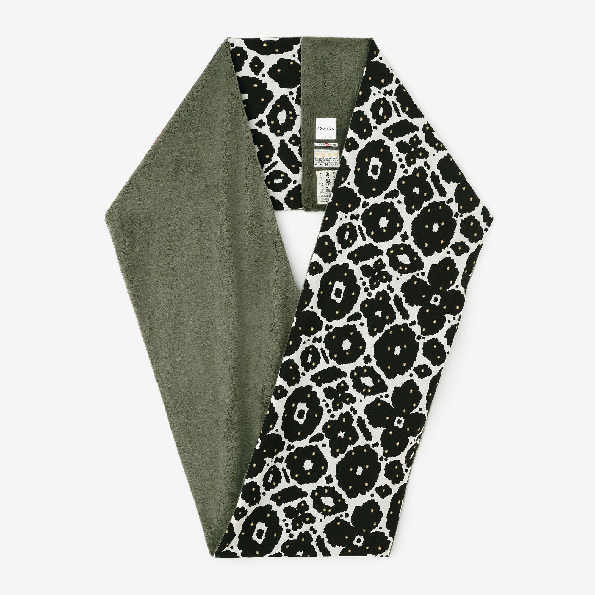 Muslin Wool Boa Infinity Scarf / Decorative Flowers