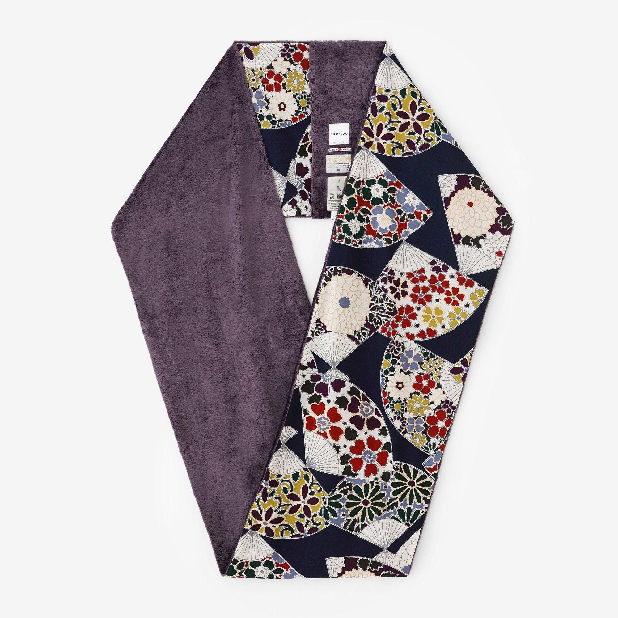 Muslin Wool Boa Infinity Scarf / Fan Dark Blue