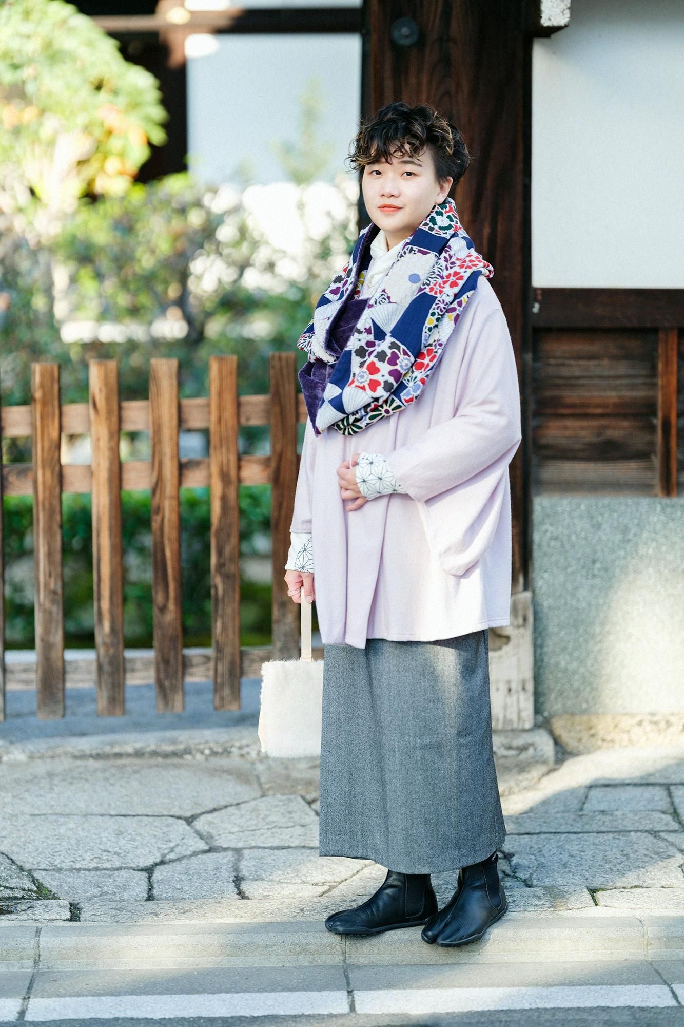 Musselin-Boa-Kragen/Fächer dunkelblau