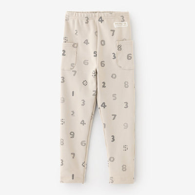 ●內抓毛圖案細腿褲SOU・SOU 京都/沙色