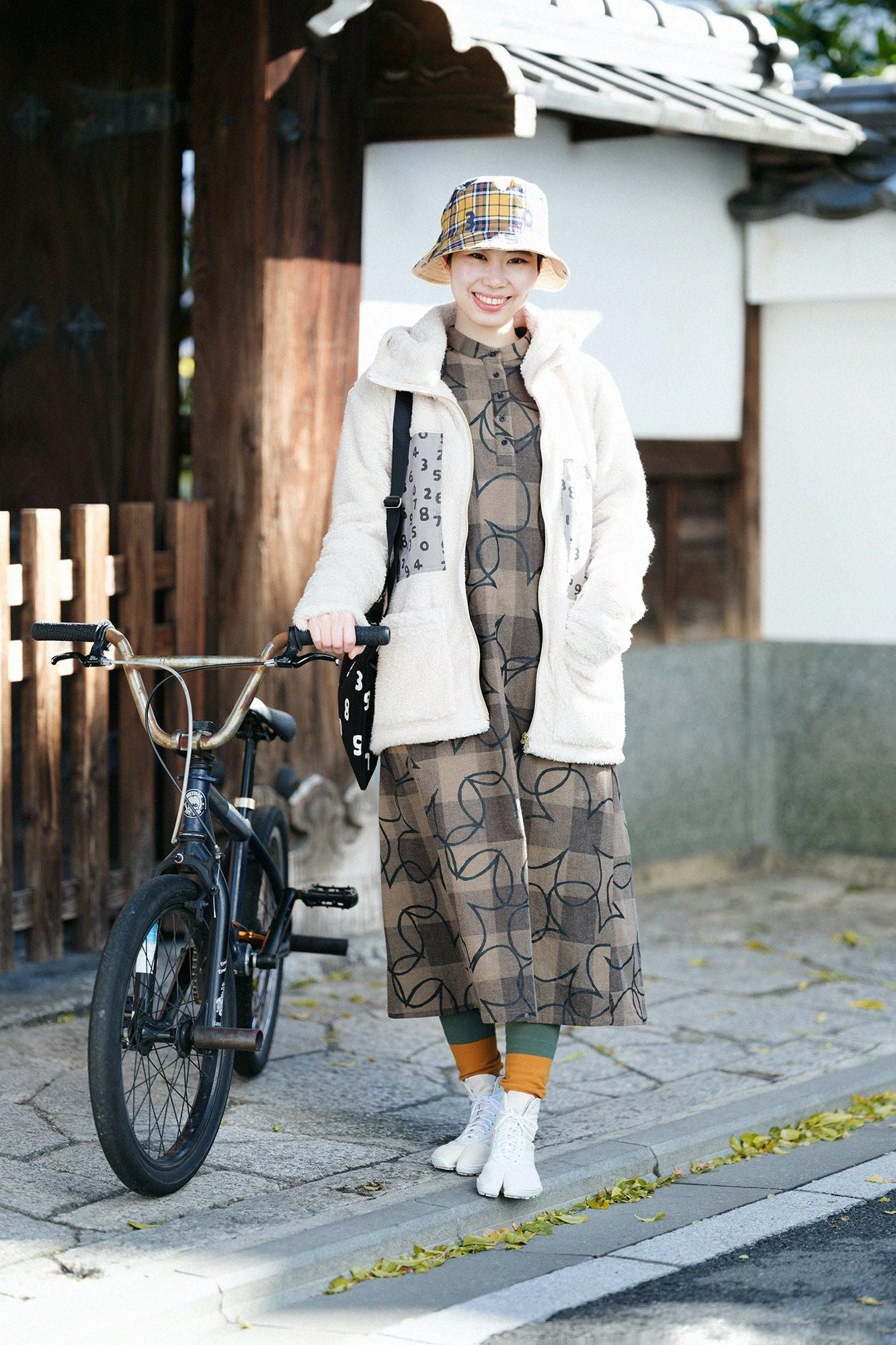 BroTsunineCheck BIKE One-piece Dress／Happiness Brown Check