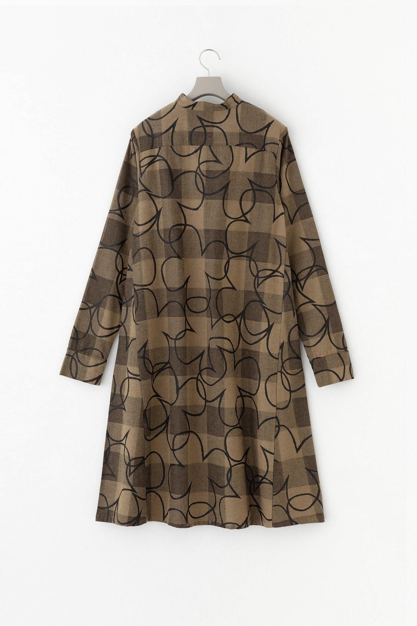 BroTsunineCheck BIKE One-piece Dress／Happiness Brown Check
